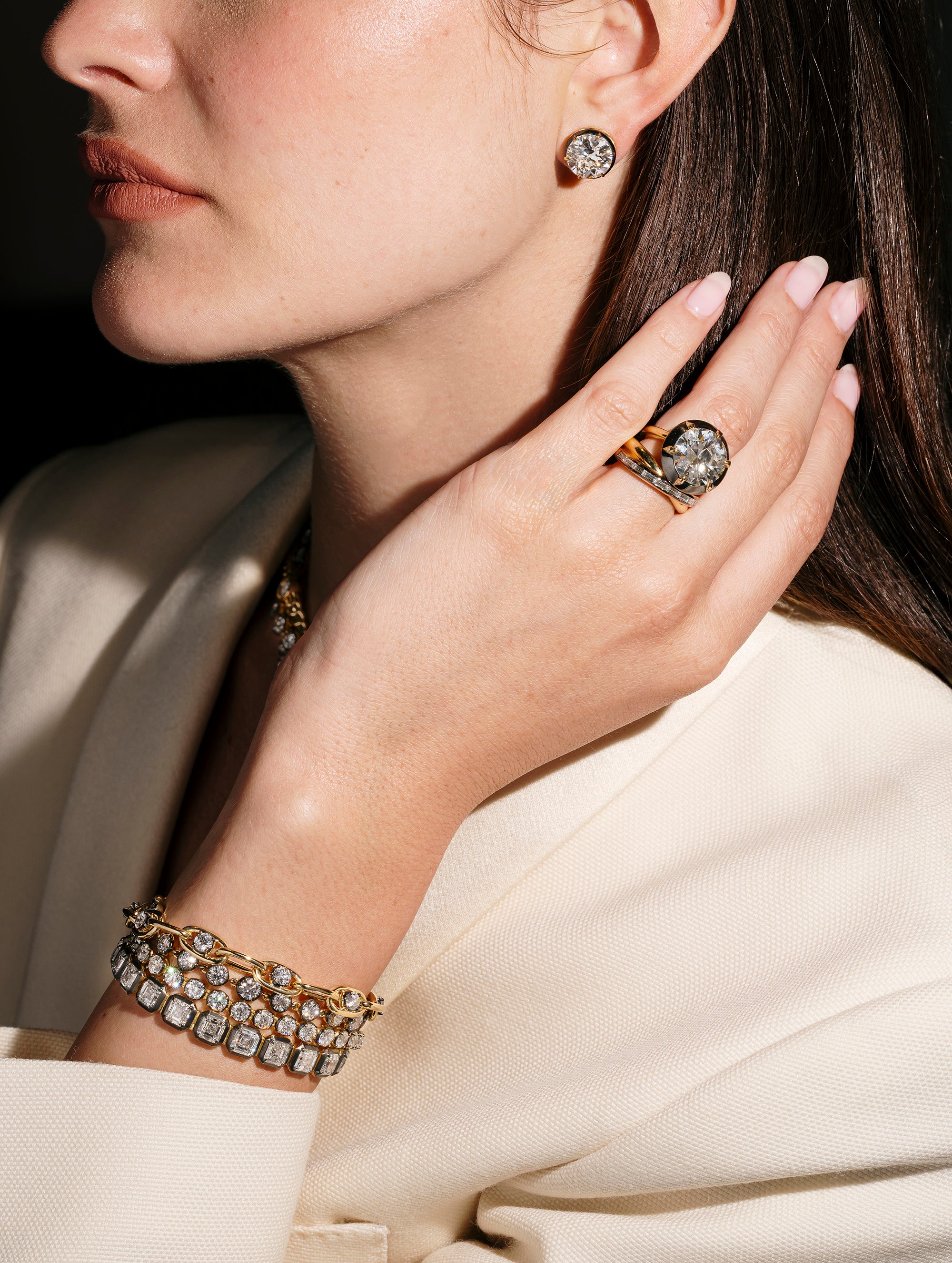 Shadow Antique Old Europe Cut Diamond Ring