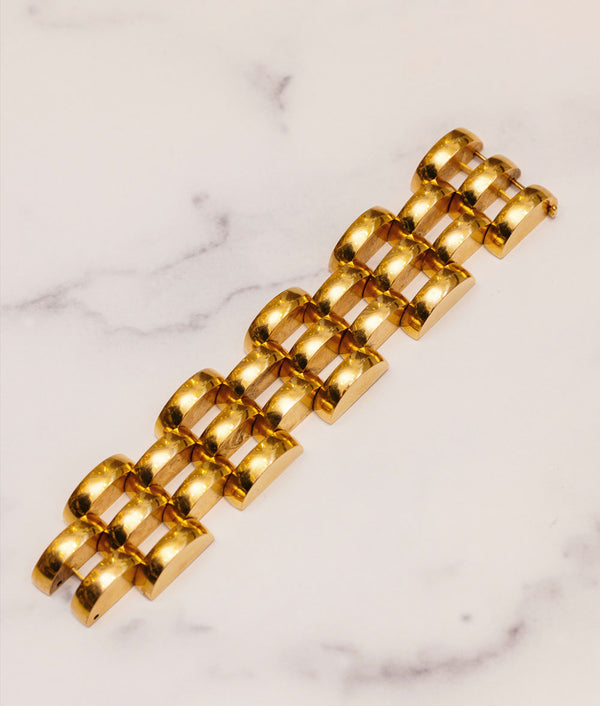 Oversized Victorian Gold Link Bracelet