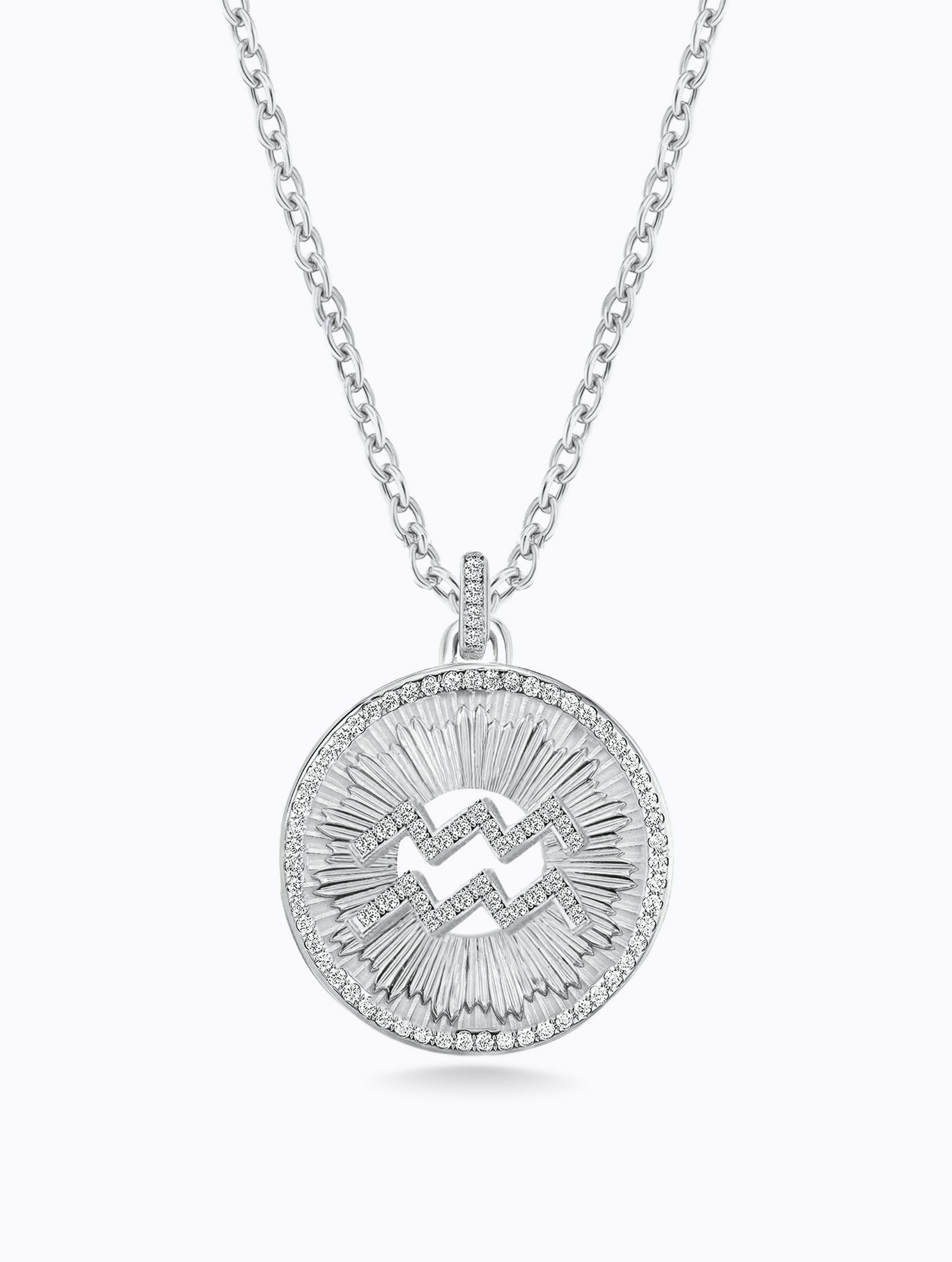Aurora All Diamond Zodiac Medallion