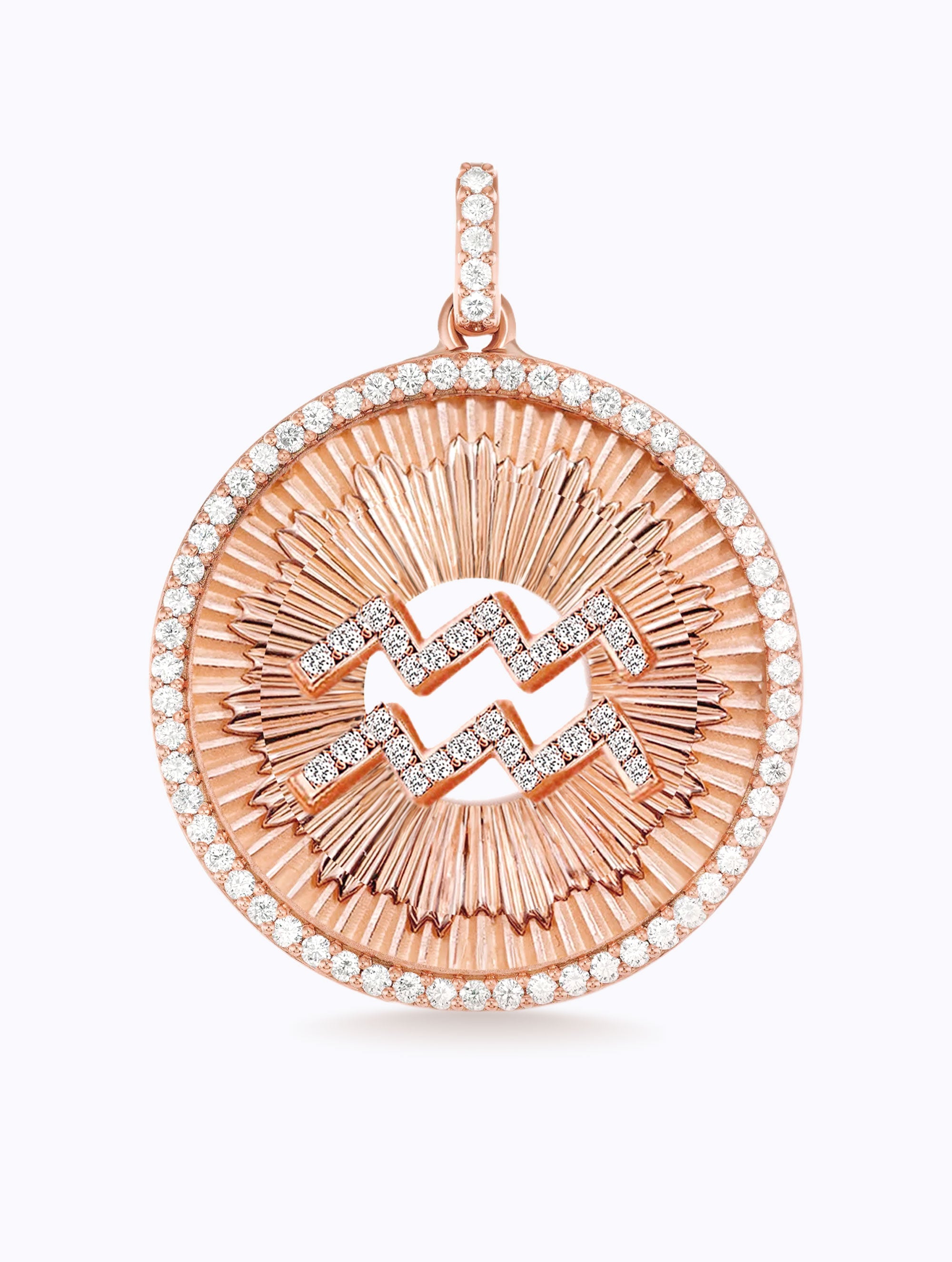 Aurora All Diamond Zodiac Medallion