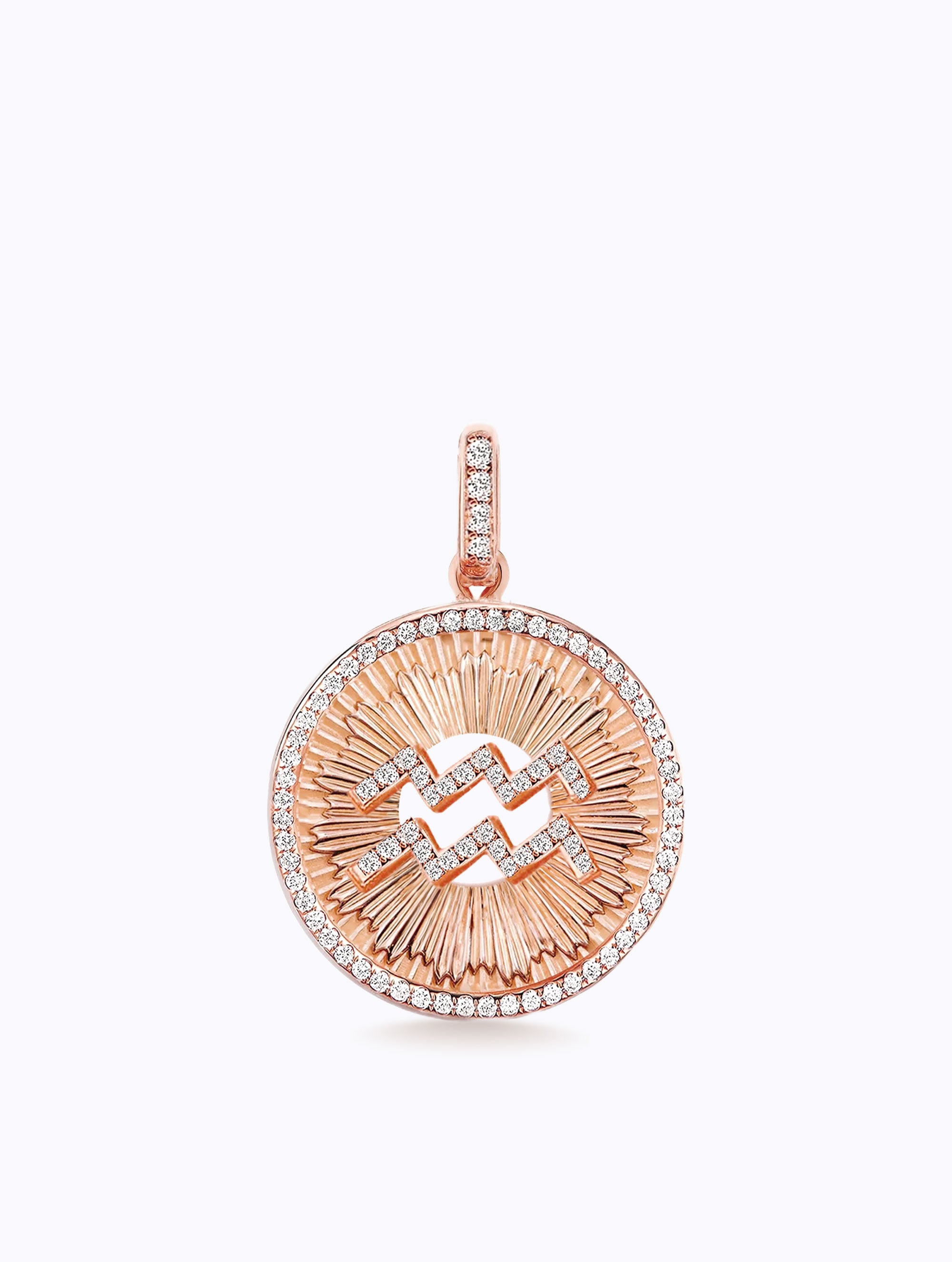 Aurora All Diamond Zodiac Medallion