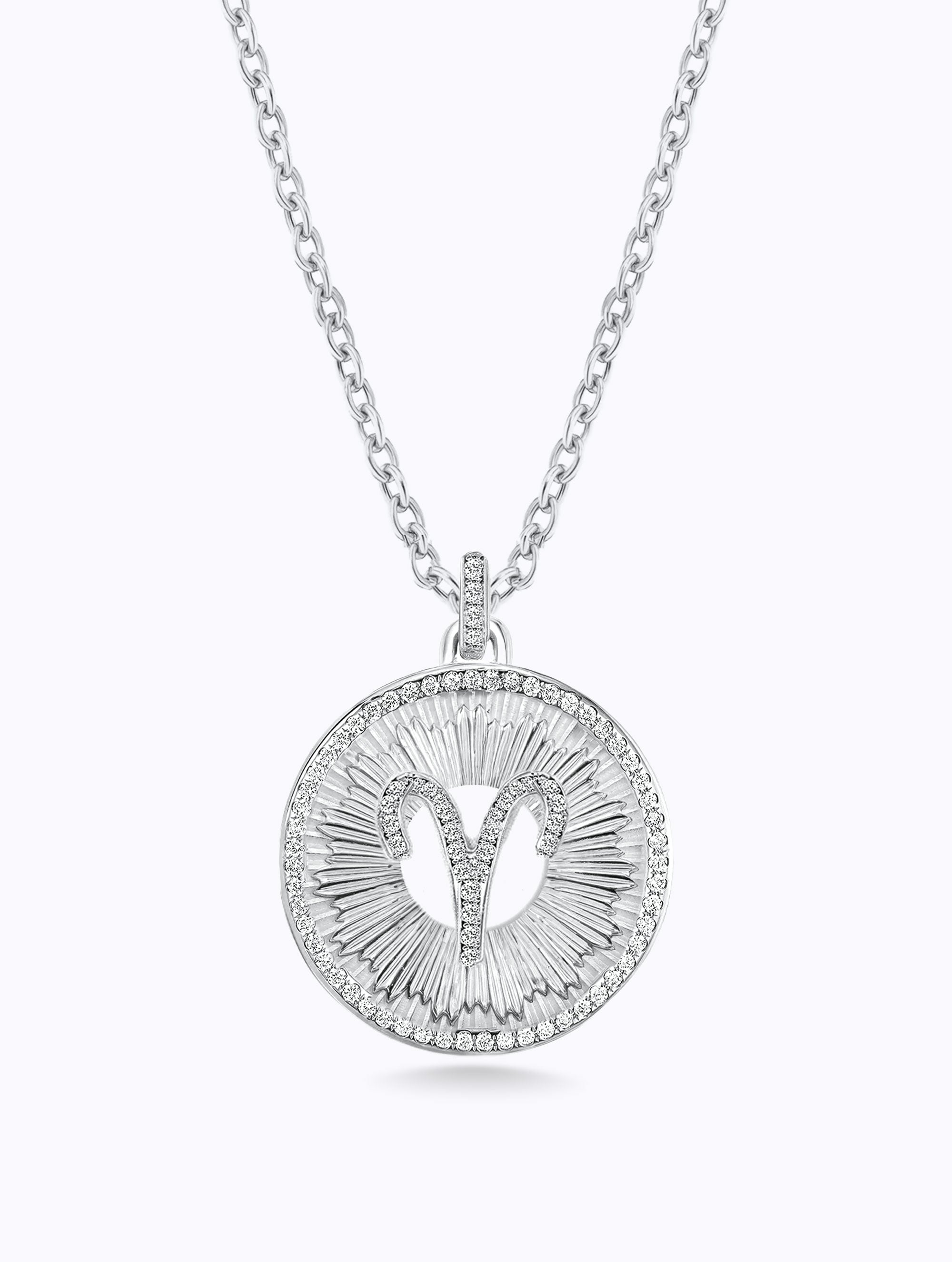 Aurora All Diamond Zodiac Medallion