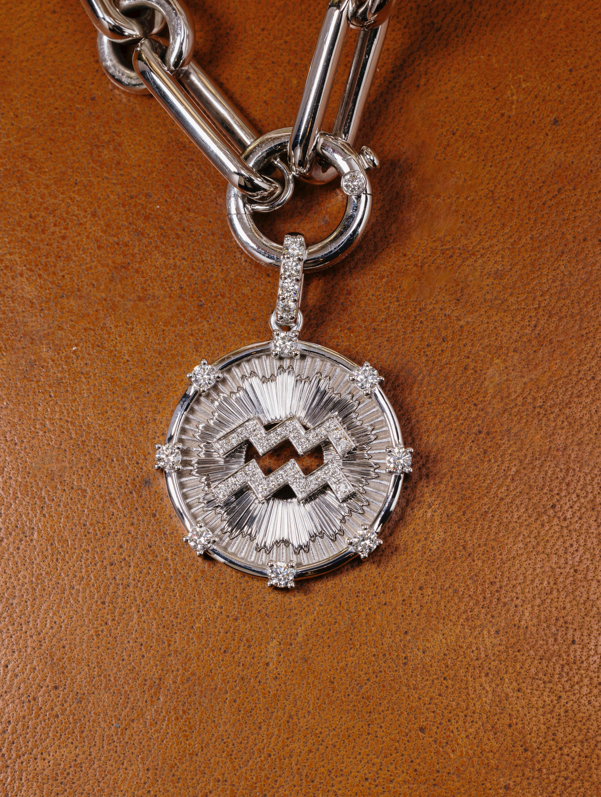 Aurora Diamond Zodiac Medallion