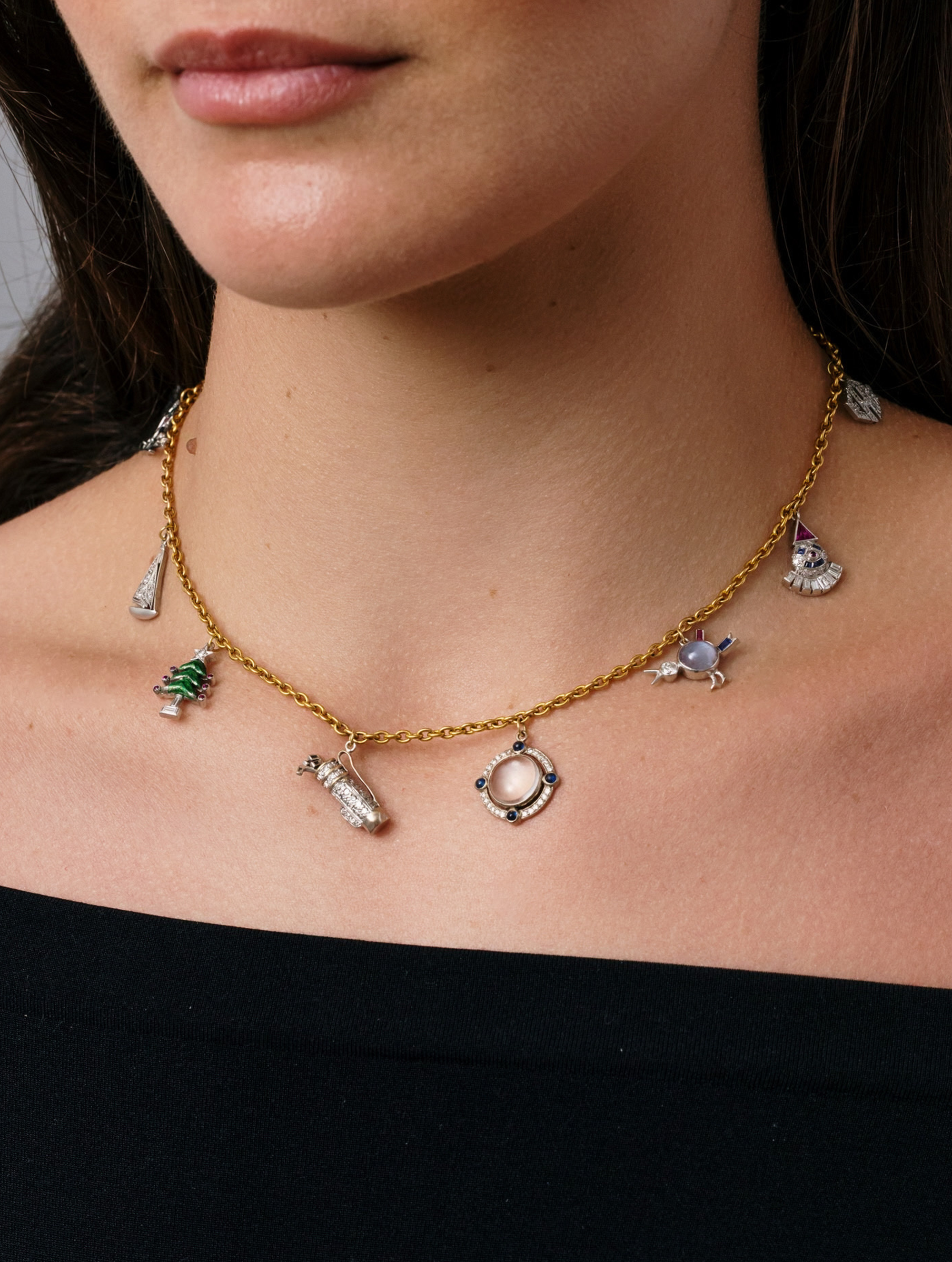 Art Deco Charm Necklace