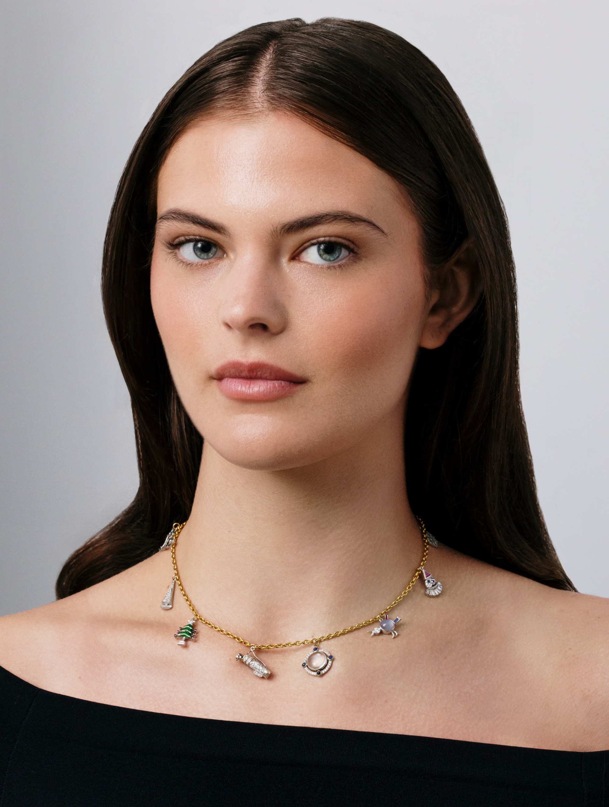 Art Deco Charm Necklace