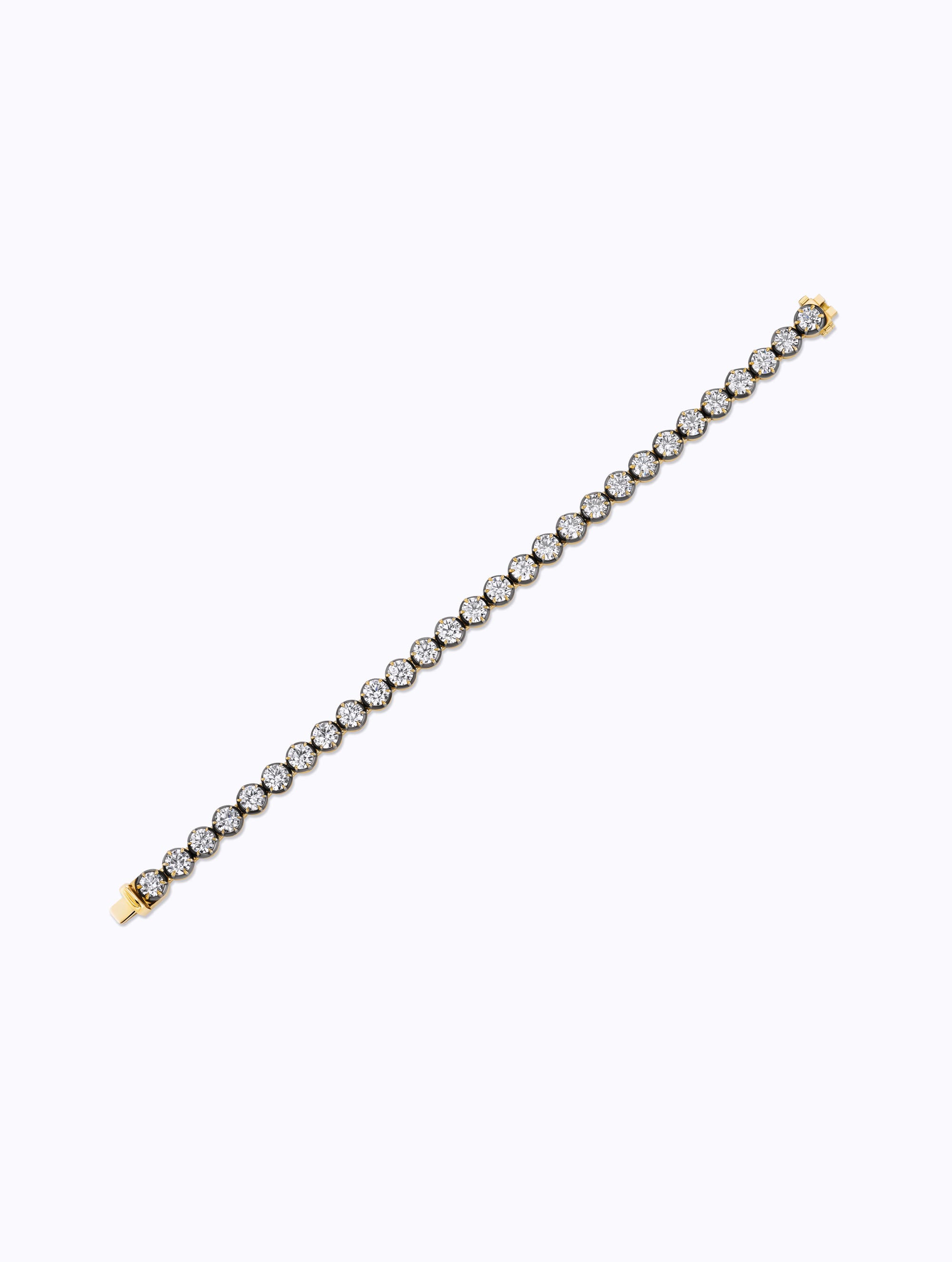 Shadow Round Brilliant Diamond Tennis Bracelet