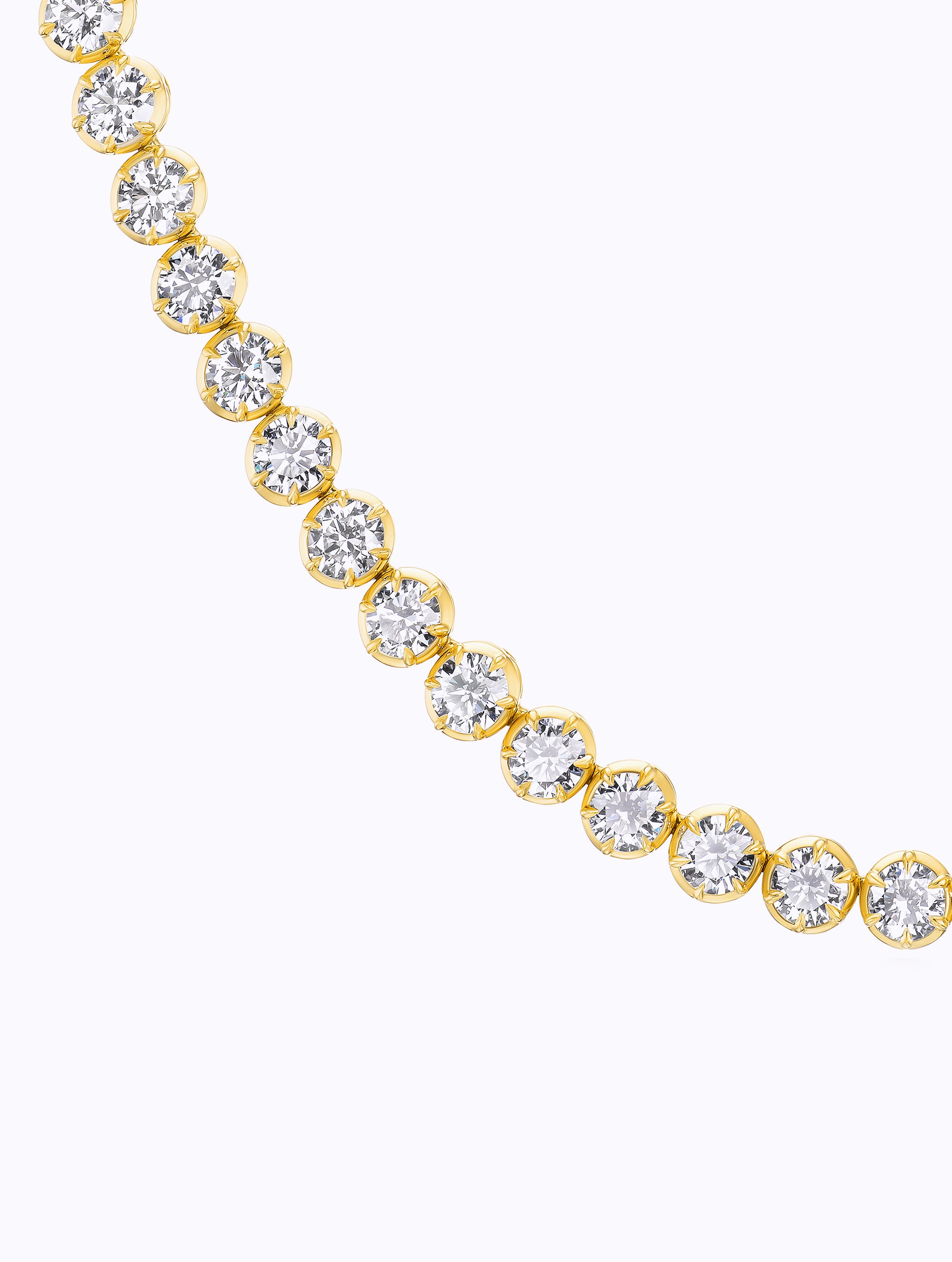Shadow Round Brilliant Diamond Tennis Necklace