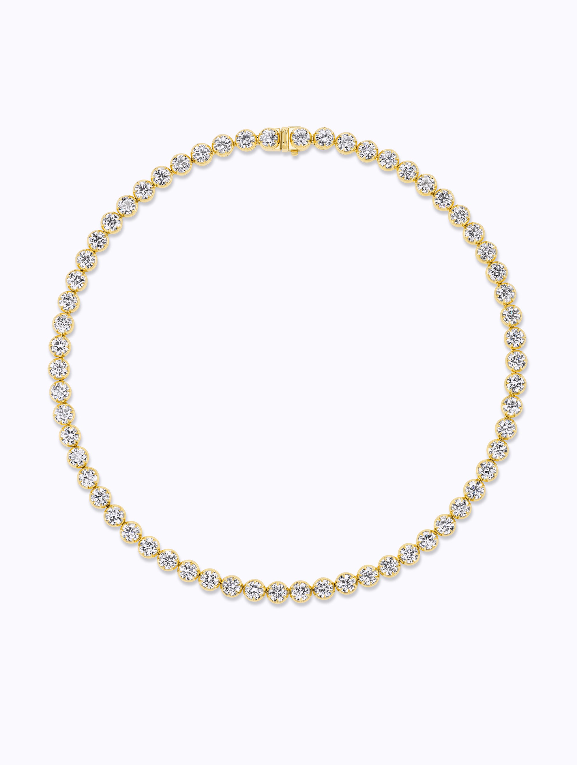 Shadow Round Brilliant Diamond Tennis Necklace