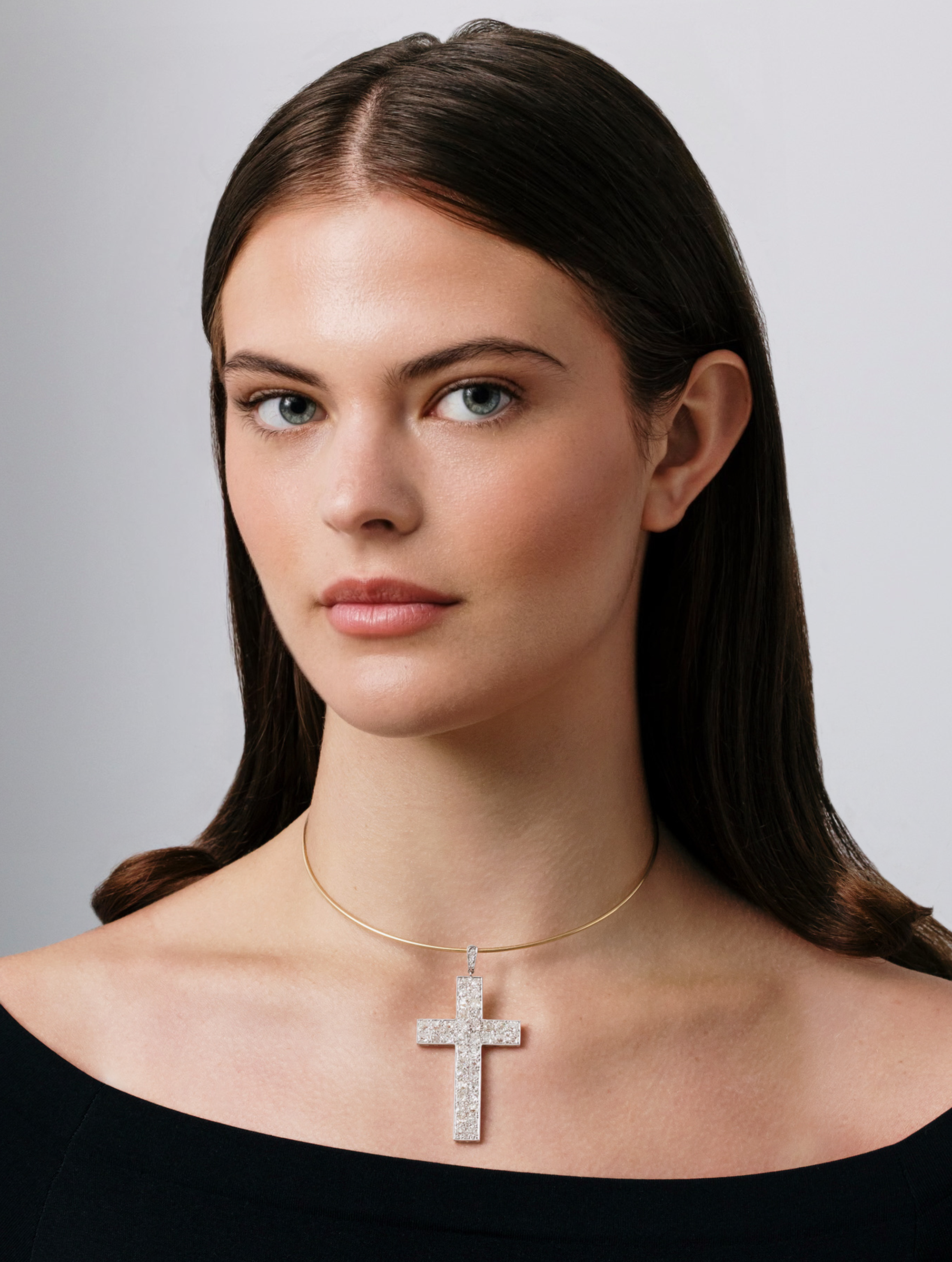 Belle Époque Diamond Cross Pendant, circa 1915