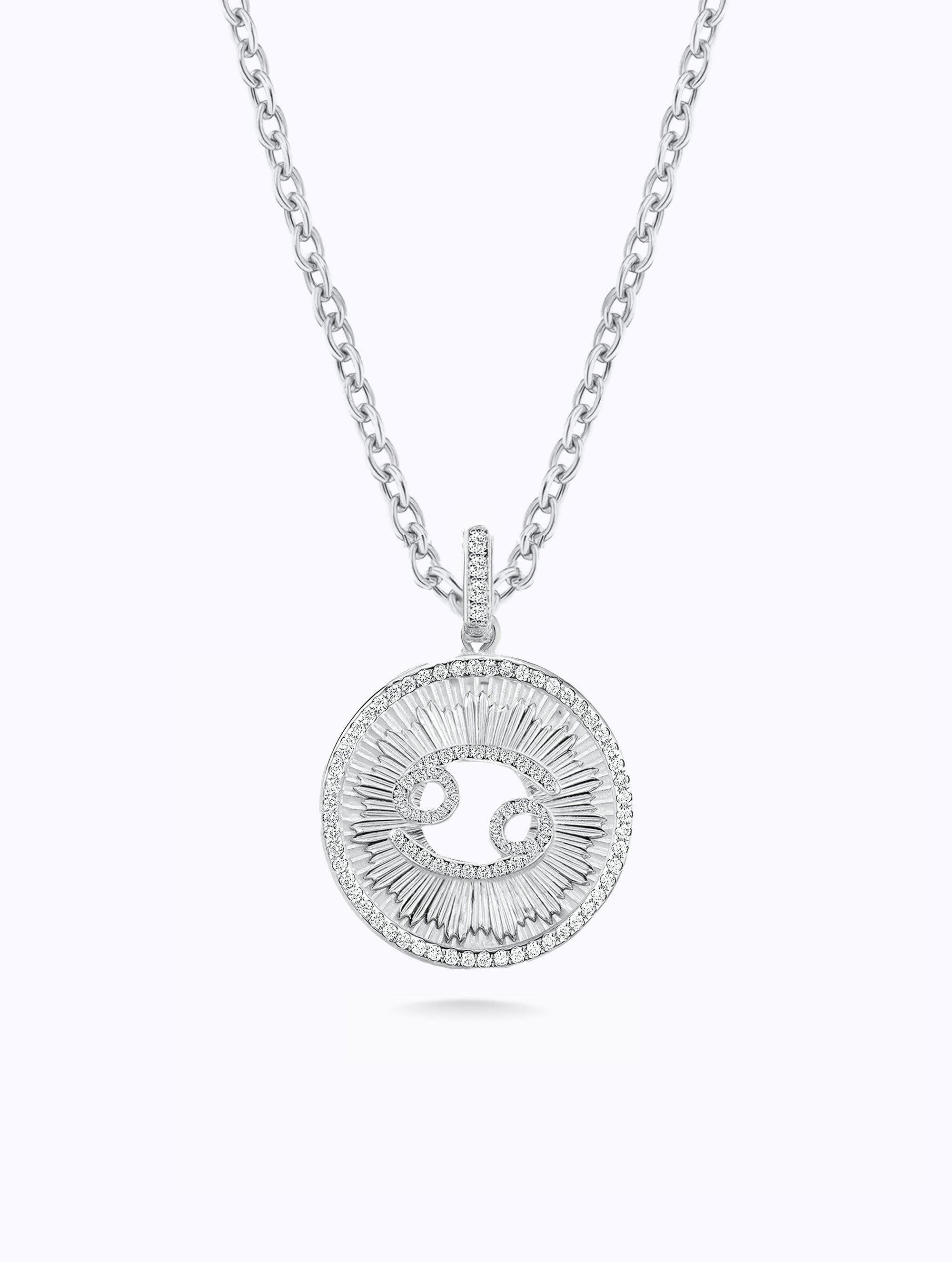Aurora All Diamond Zodiac Medallion