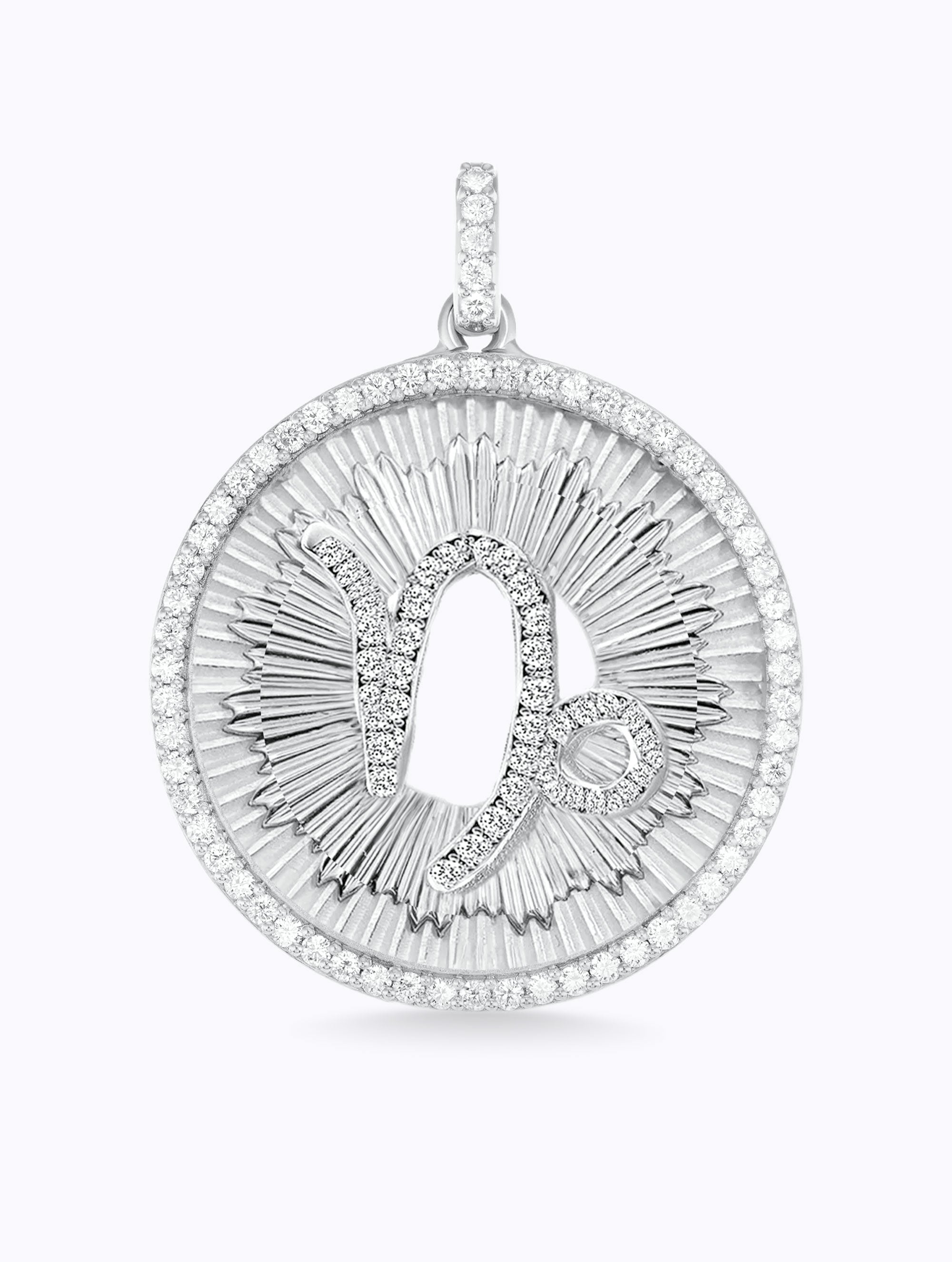 Aurora All Diamond Zodiac Medallion