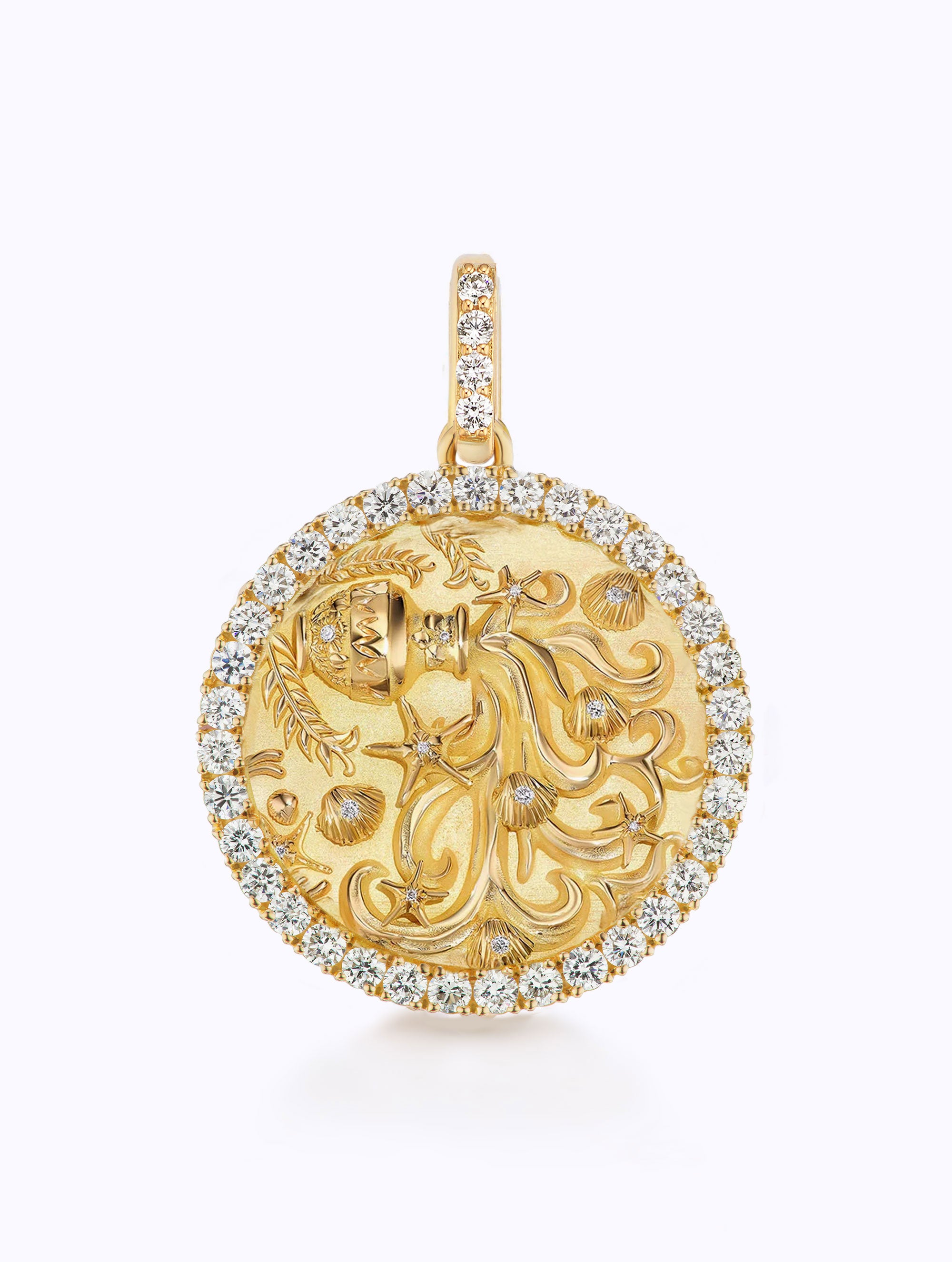 ALL DIAMOND ZODIAC MEDALLION