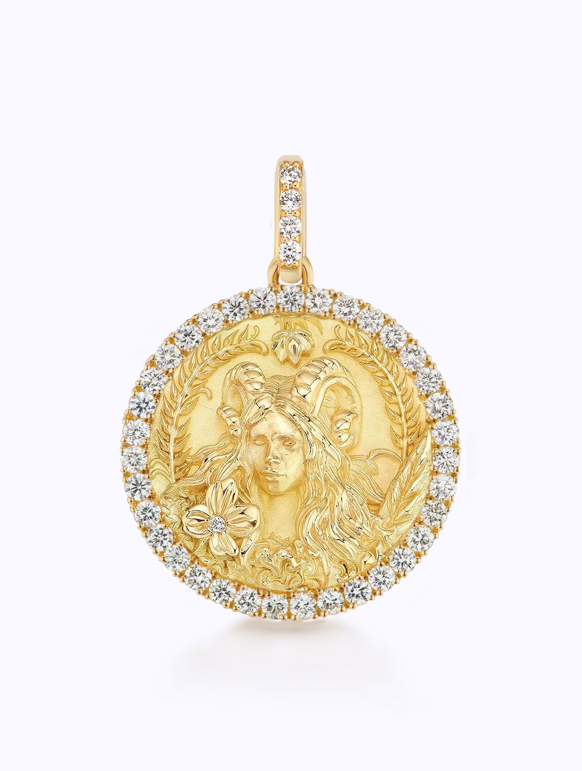 ALL DIAMOND ZODIAC MEDALLION