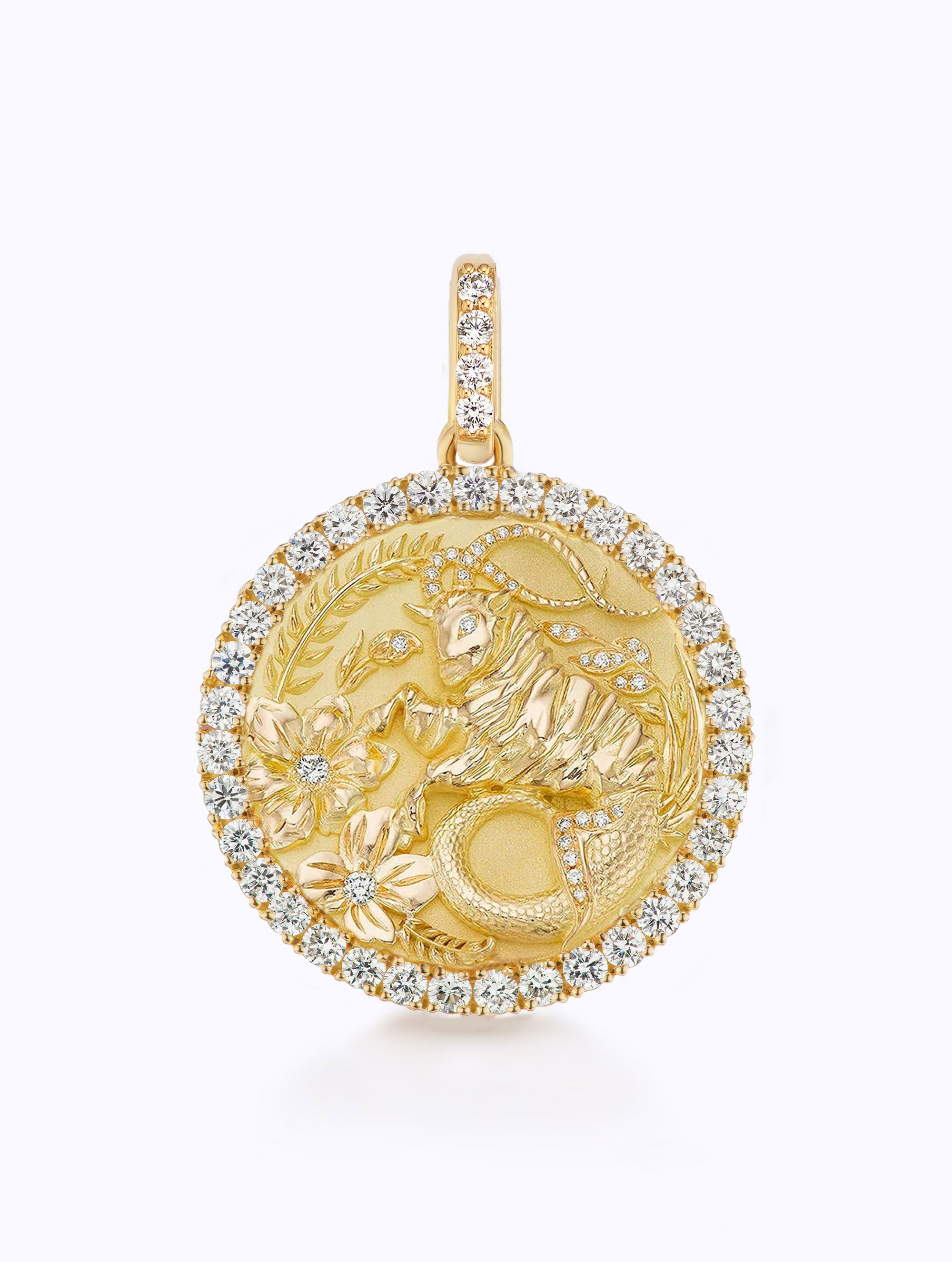 ALL DIAMOND ZODIAC MEDALLION