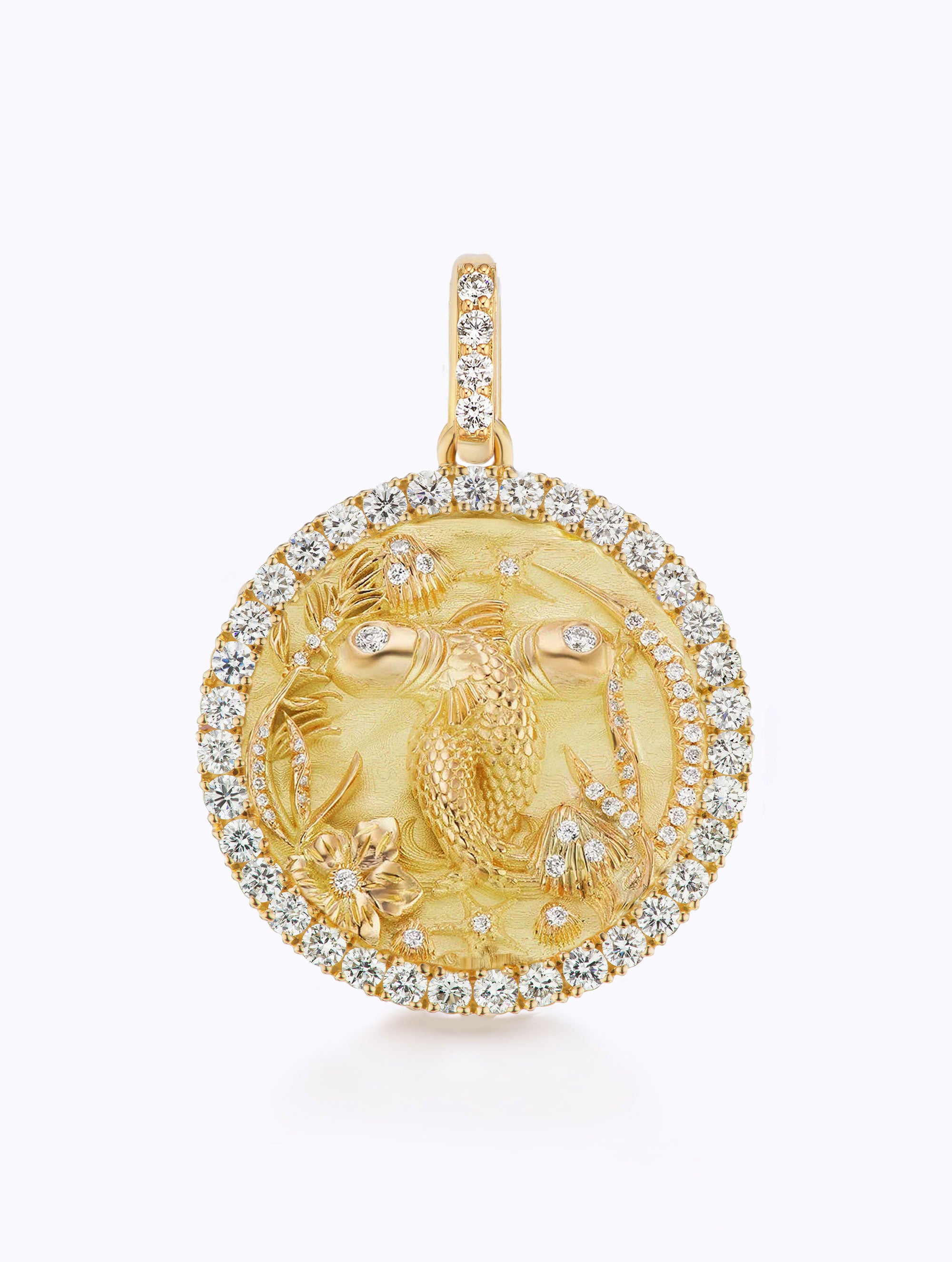 ALL DIAMOND ZODIAC MEDALLION