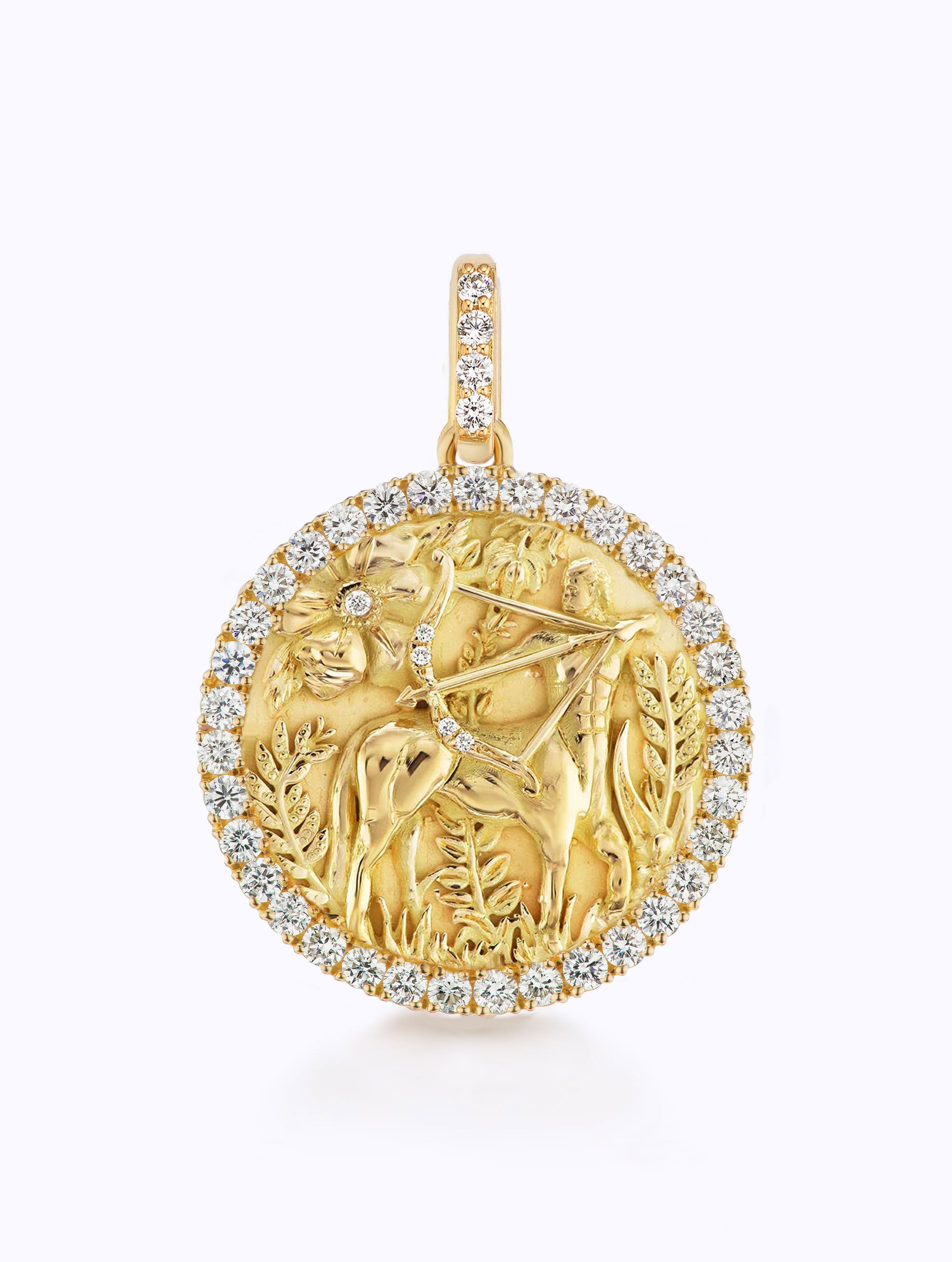 ALL DIAMOND ZODIAC MEDALLION