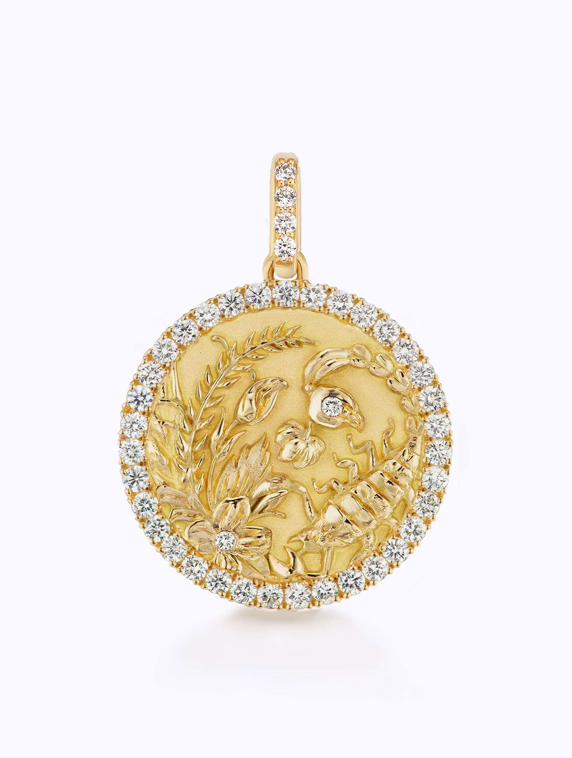 ALL DIAMOND ZODIAC MEDALLION