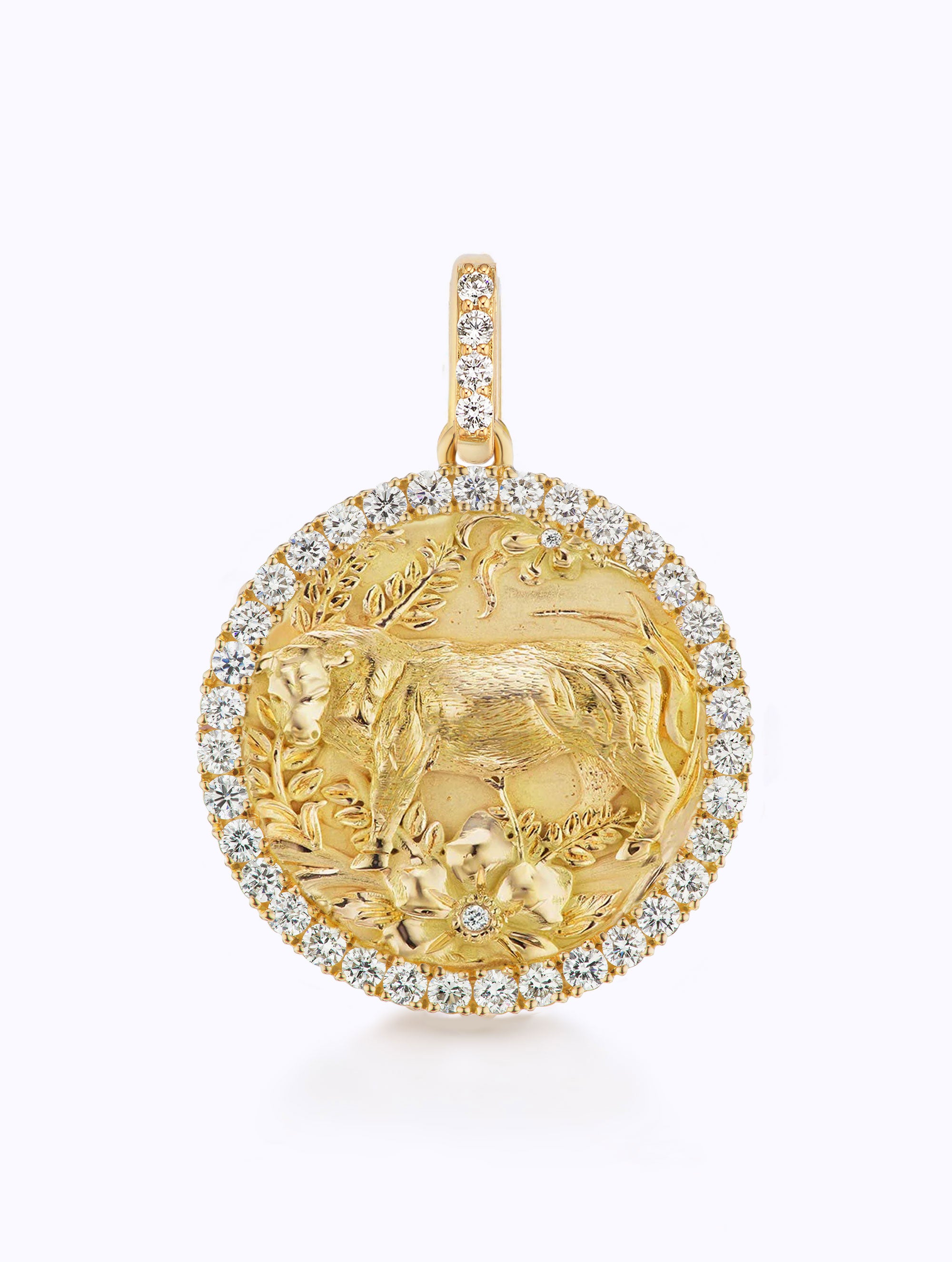 ALL DIAMOND ZODIAC MEDALLION