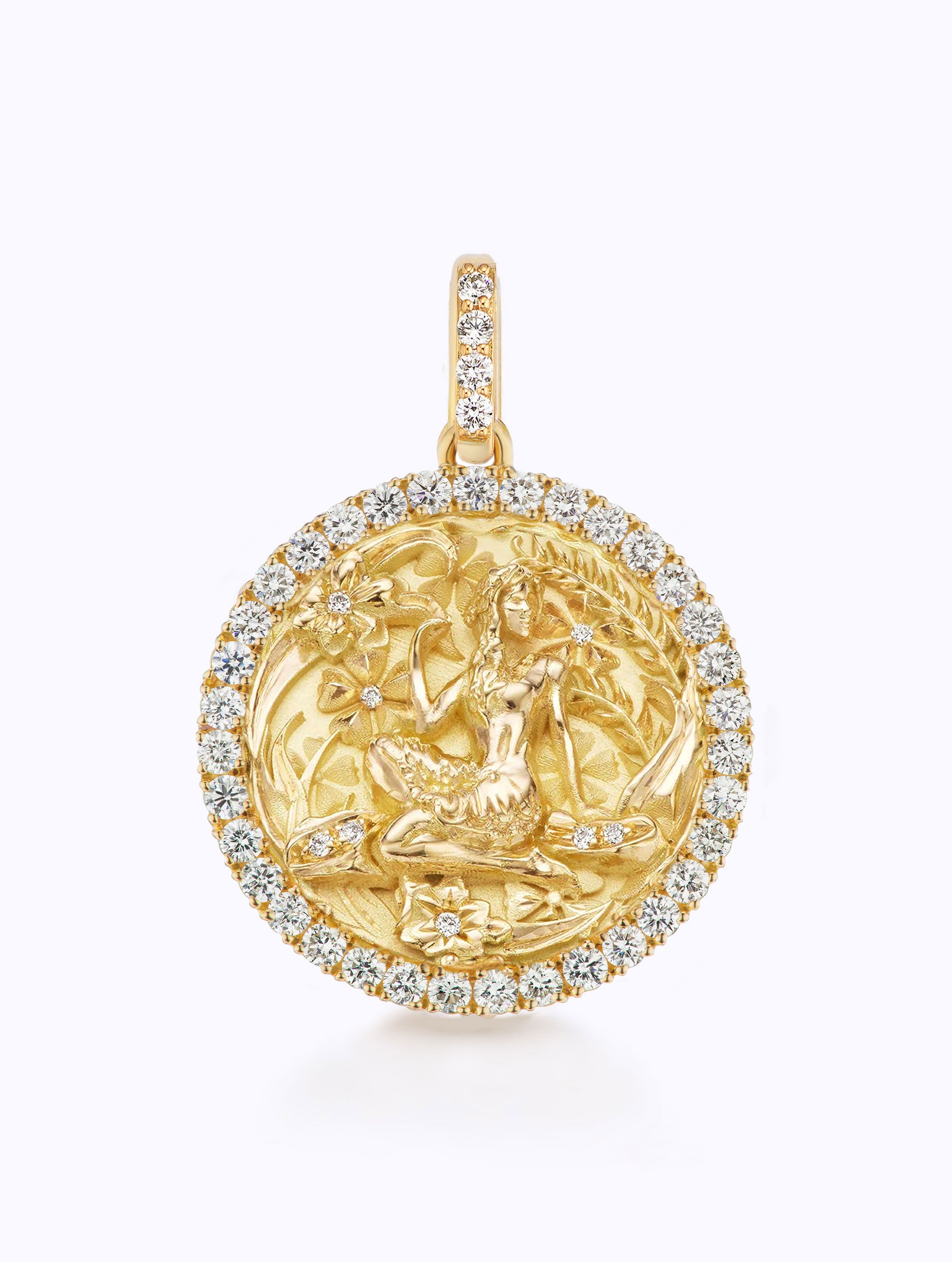 ALL DIAMOND ZODIAC MEDALLION