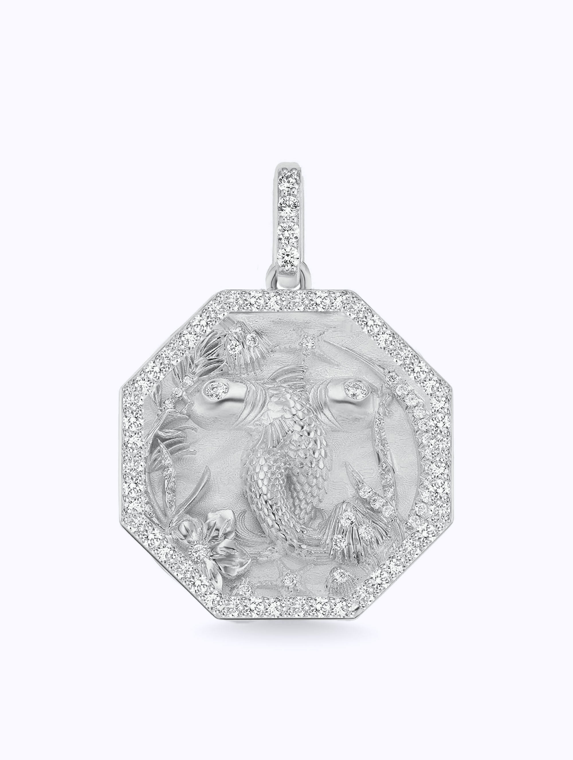 ALL DIAMOND TALISMAN ZODIAC MEDALLION