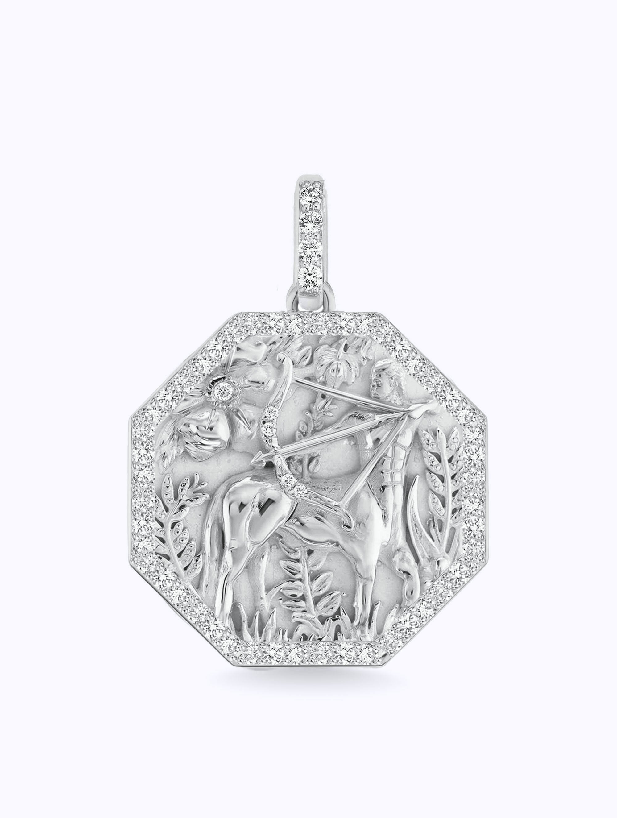 ALL DIAMOND TALISMAN ZODIAC MEDALLION