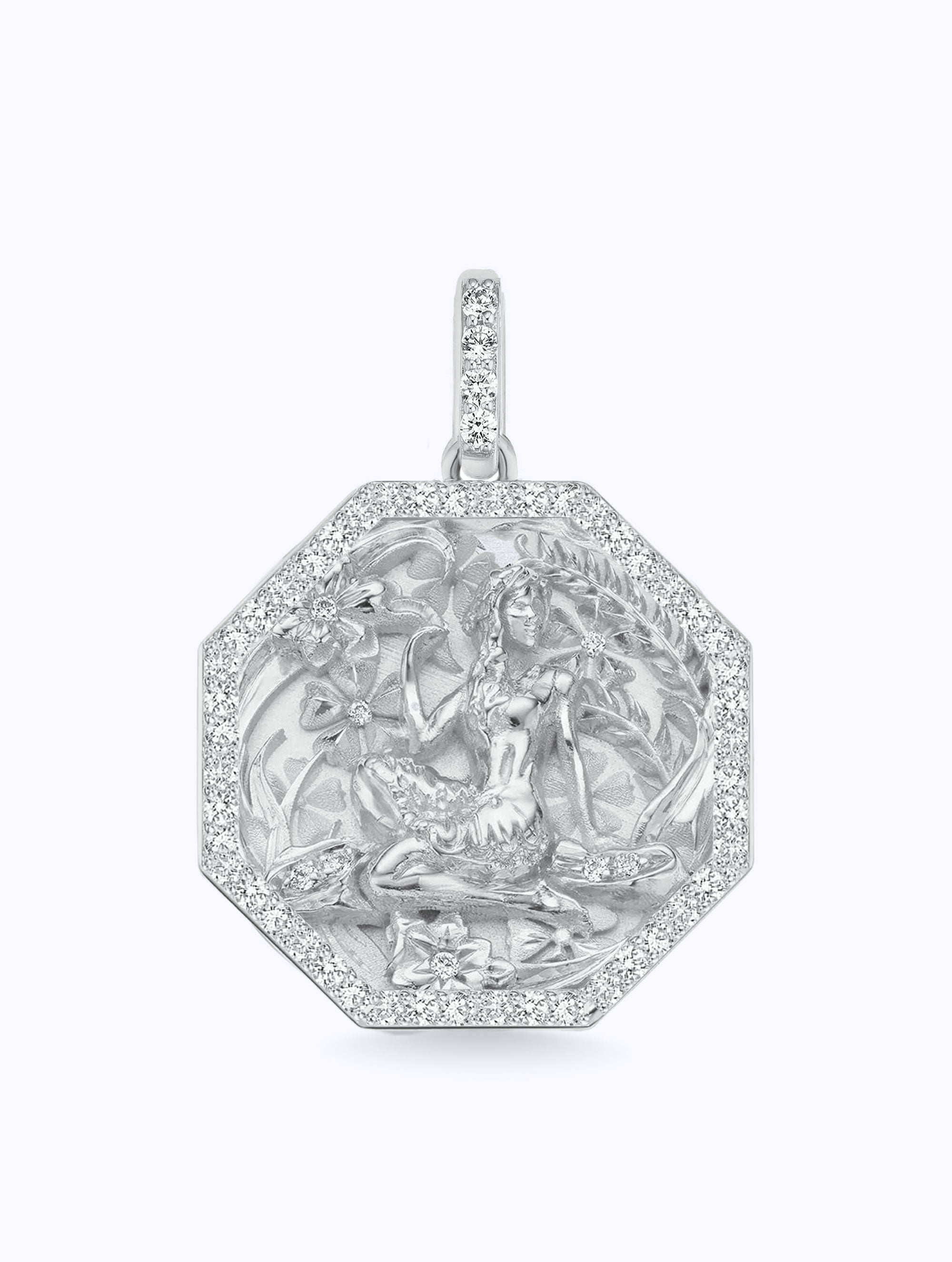 ALL DIAMOND TALISMAN ZODIAC MEDALLION