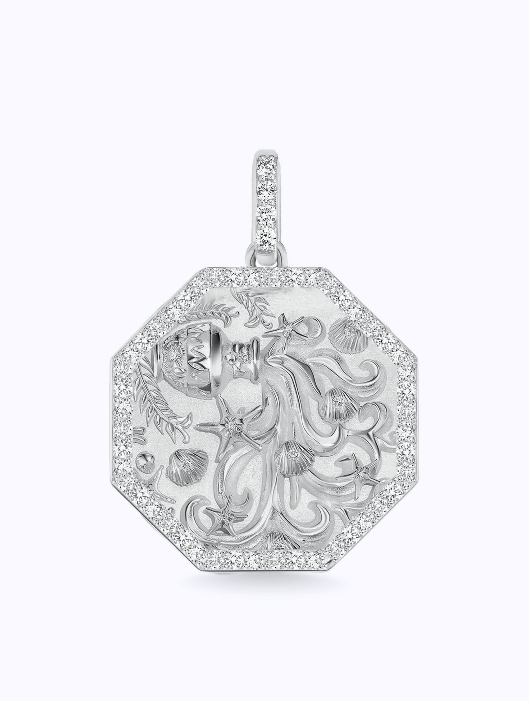 ALL DIAMOND TALISMAN ZODIAC MEDALLION