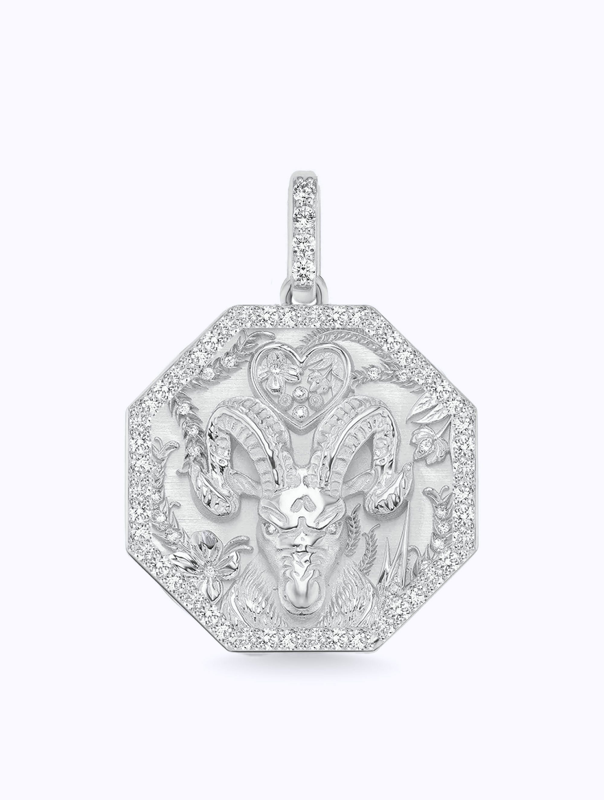 ALL DIAMOND TALISMAN ZODIAC MEDALLION
