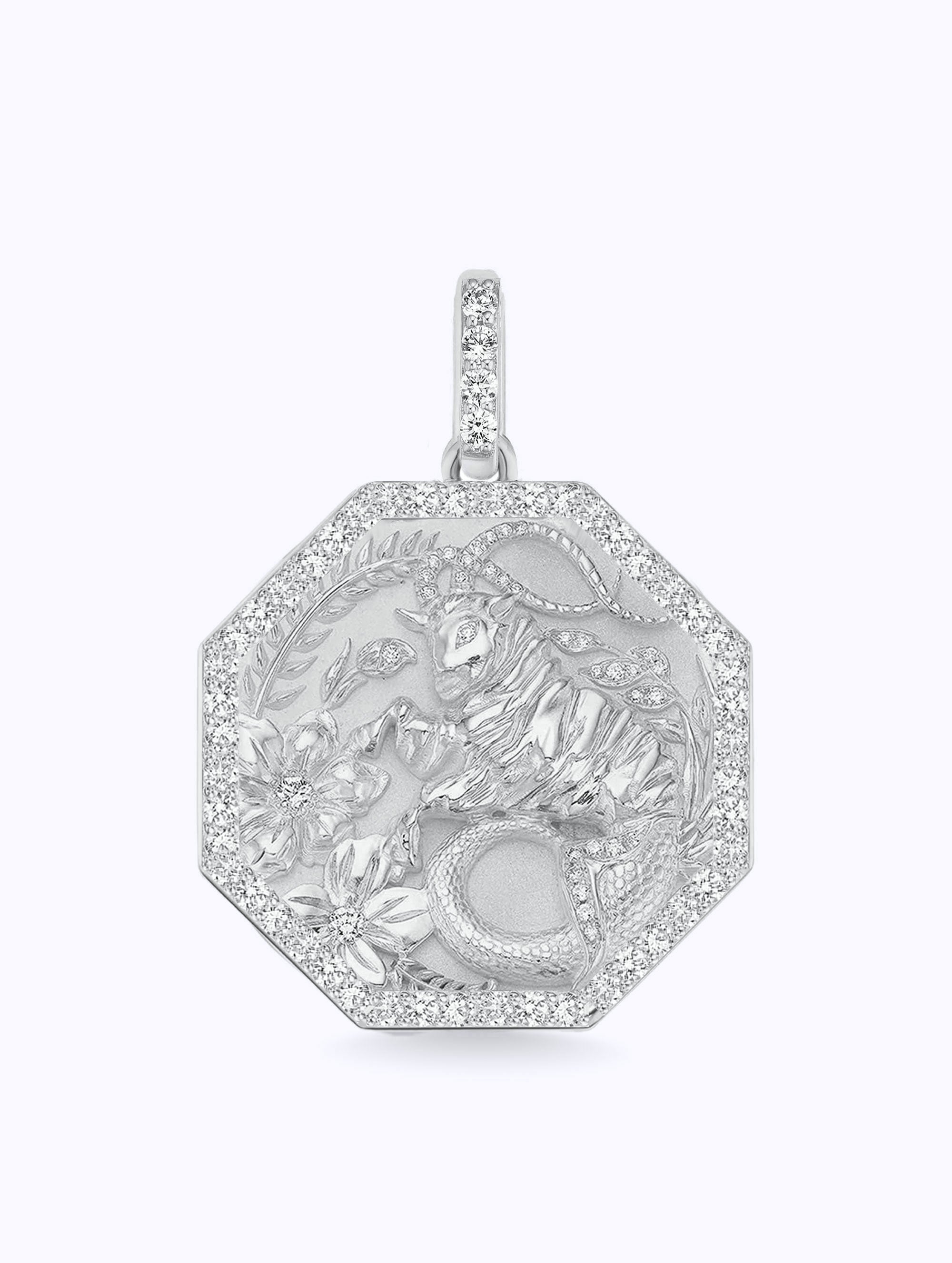 ALL DIAMOND TALISMAN ZODIAC MEDALLION