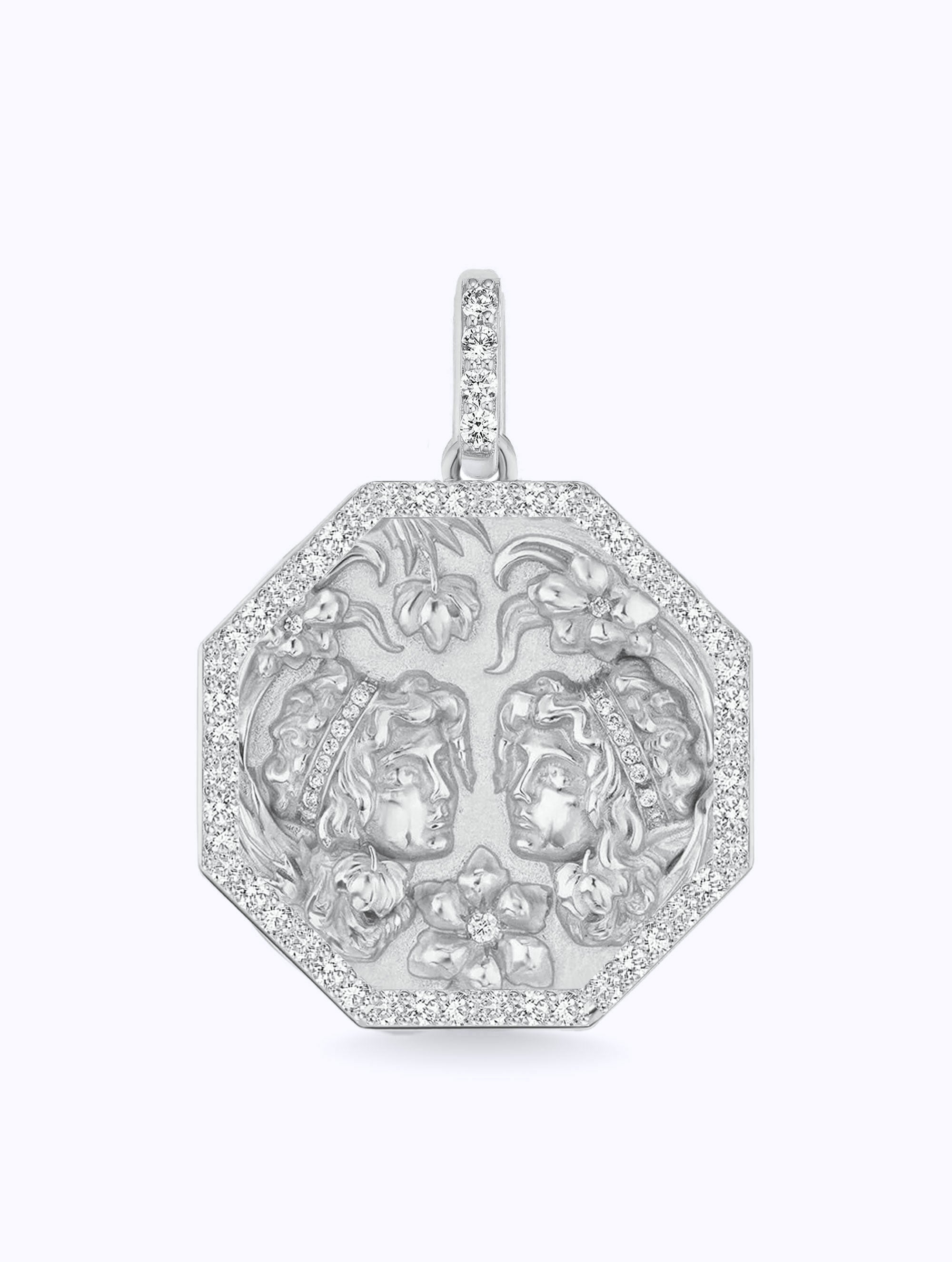 ALL DIAMOND TALISMAN ZODIAC MEDALLION