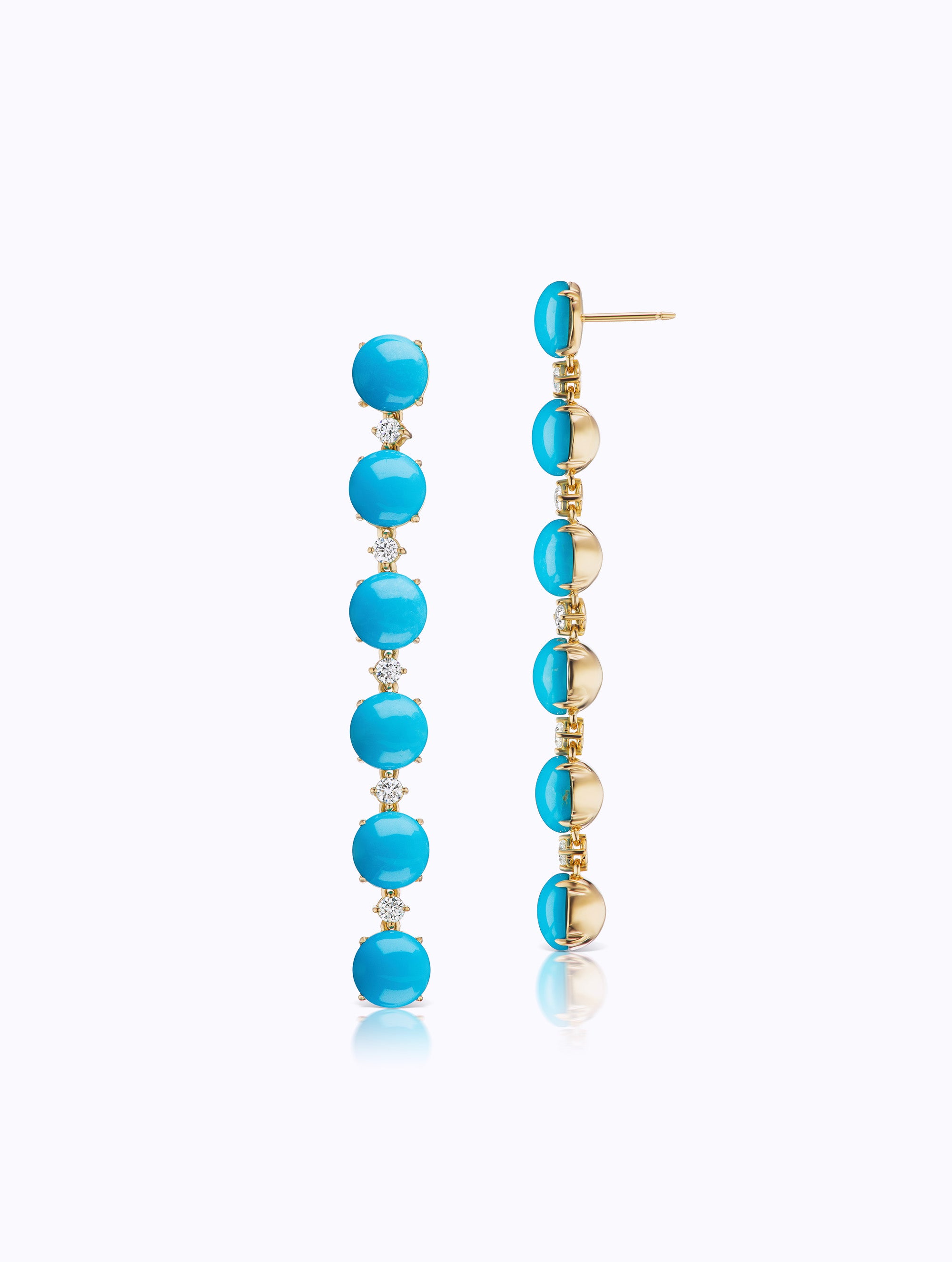 CONFETTI TURQUOISE & DIAMOND DROP EARRINGS