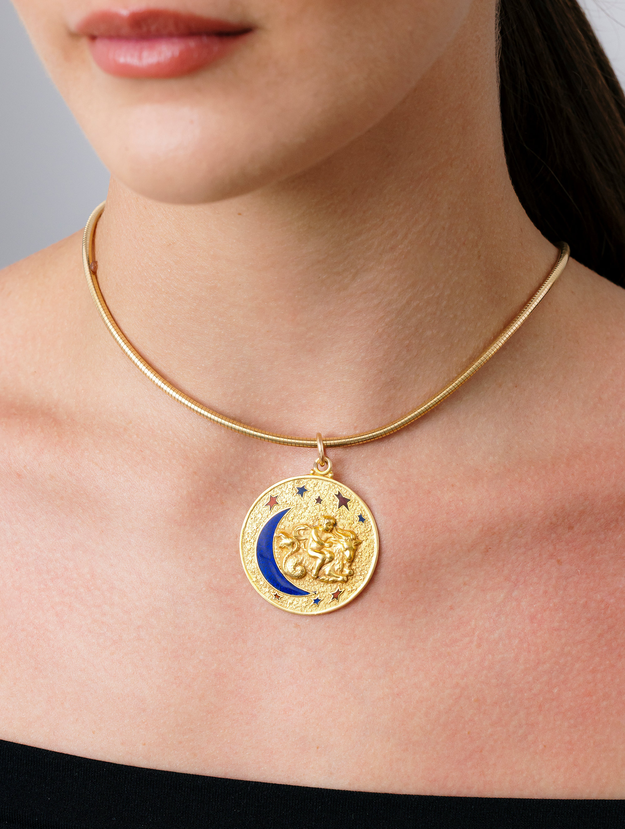 Capricorn Zodiac Medallion, Circa 1970s