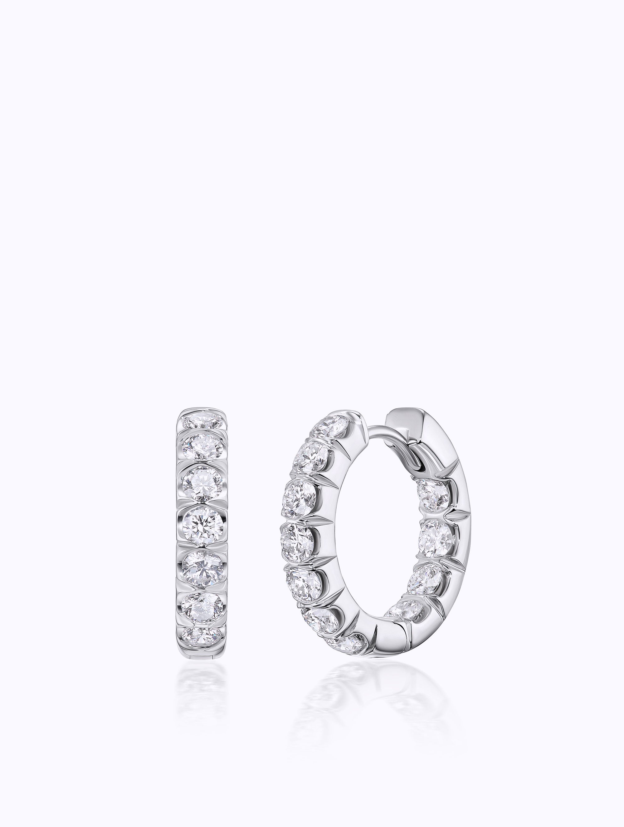 Jumbo Aura Diamond Huggie Hoop Earrings