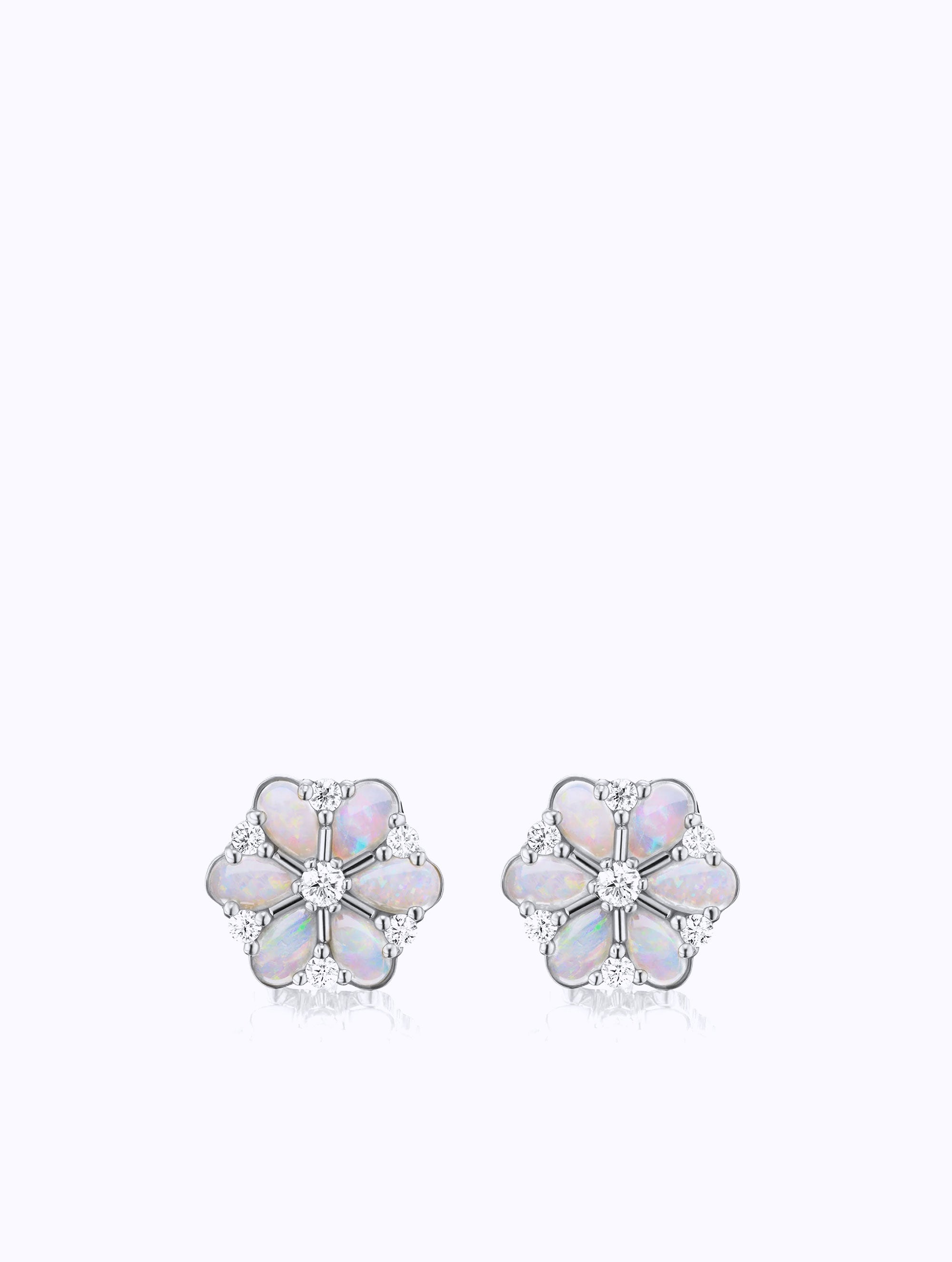 CONFETTI OPAL & DIAMOND CLUSTER EARRINGS