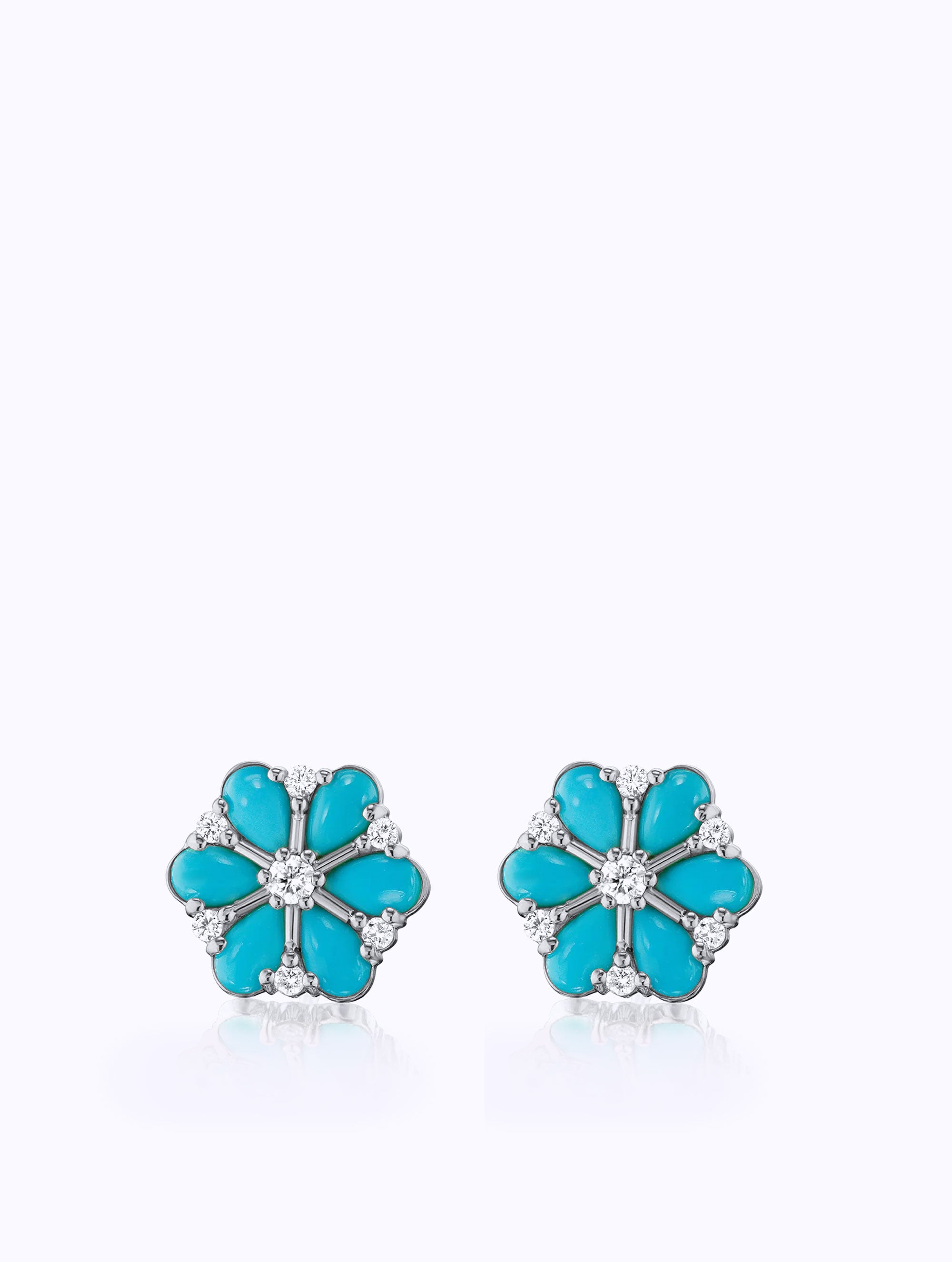 CONFETTI TURQUOISE & DIAMOND CLUSTER EARRINGS