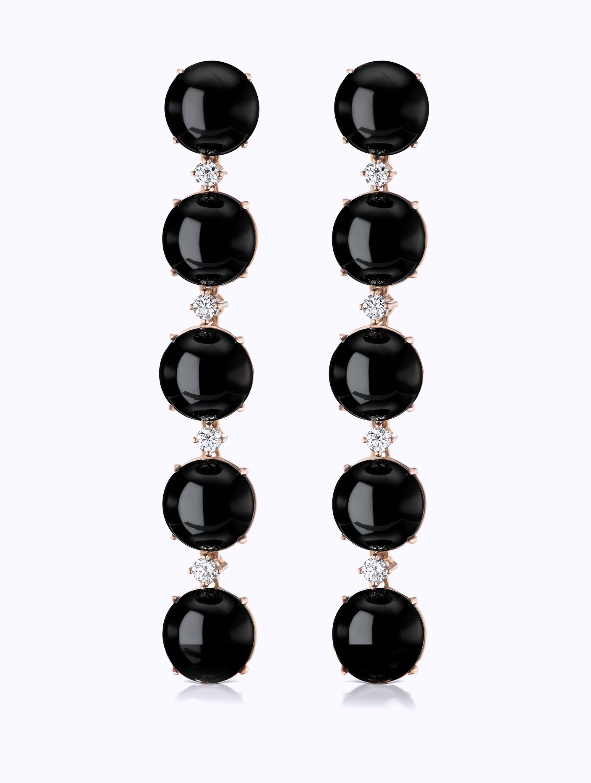 CONFETTI ONYX & DIAMOND DROP EARRINGS