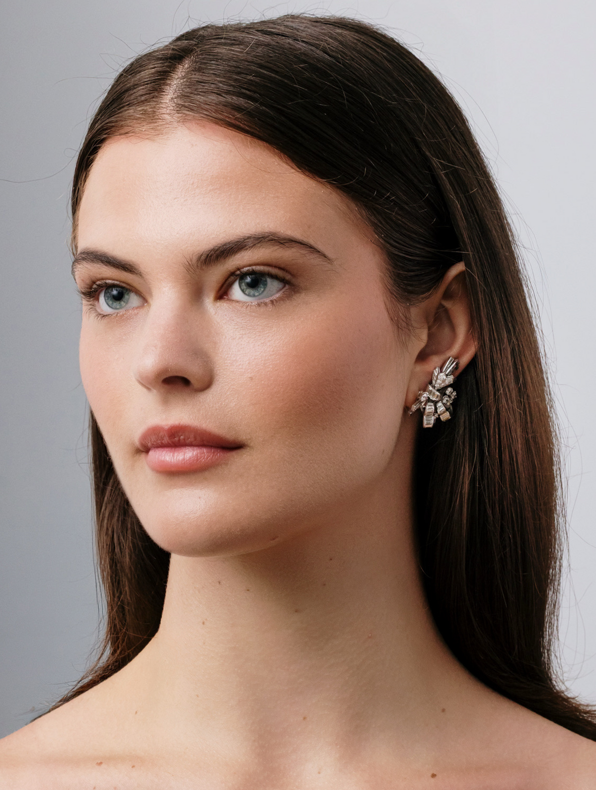 Diamond Ribbon Earrings, Circa 1950s