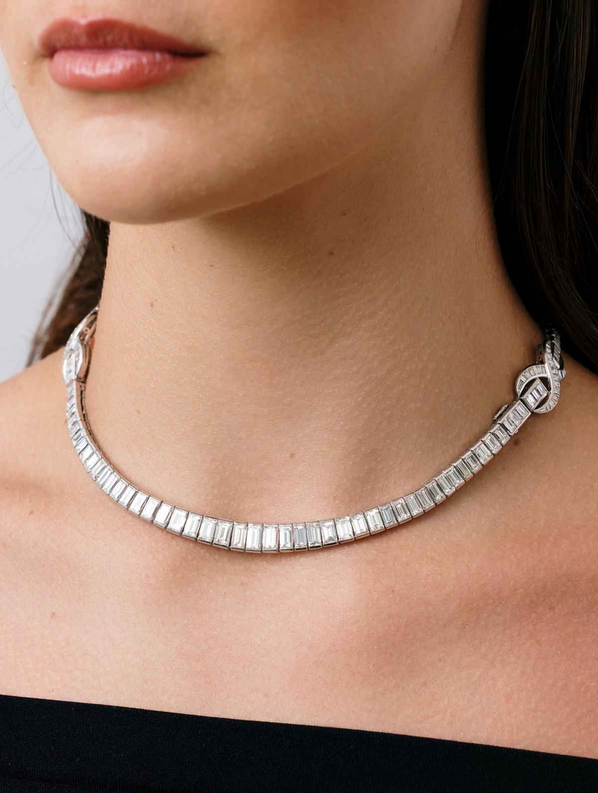 Important Transformable Baguette Diamond Necklace/Bracelets, circa 1950s-1960s