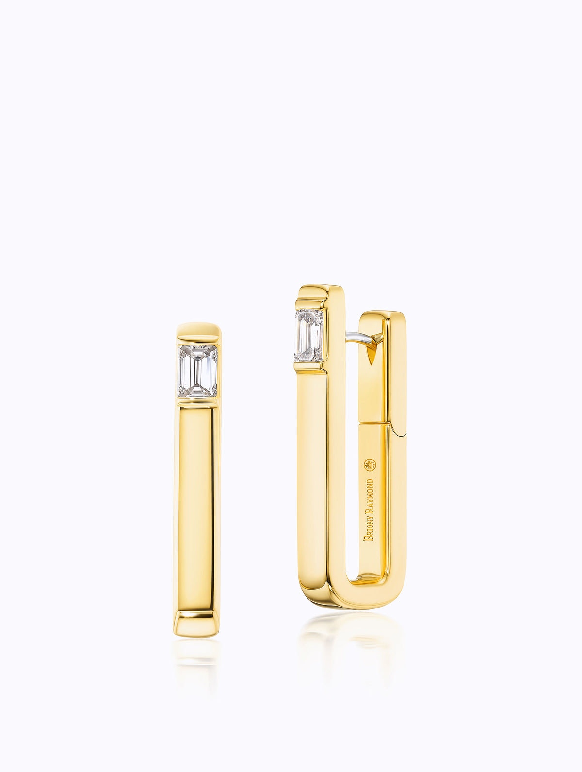 Sloan Squared Diamond Hoop Earrings