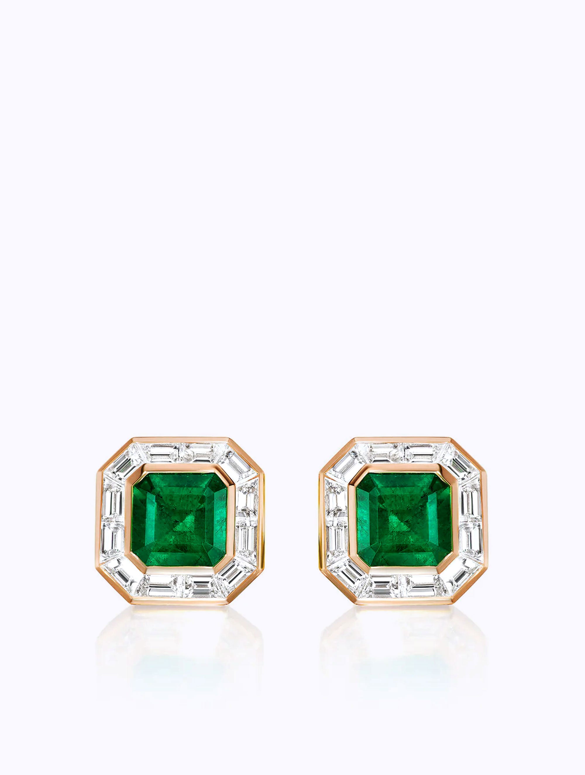 REGENT EMERALD & DIAMOND EARRINGS