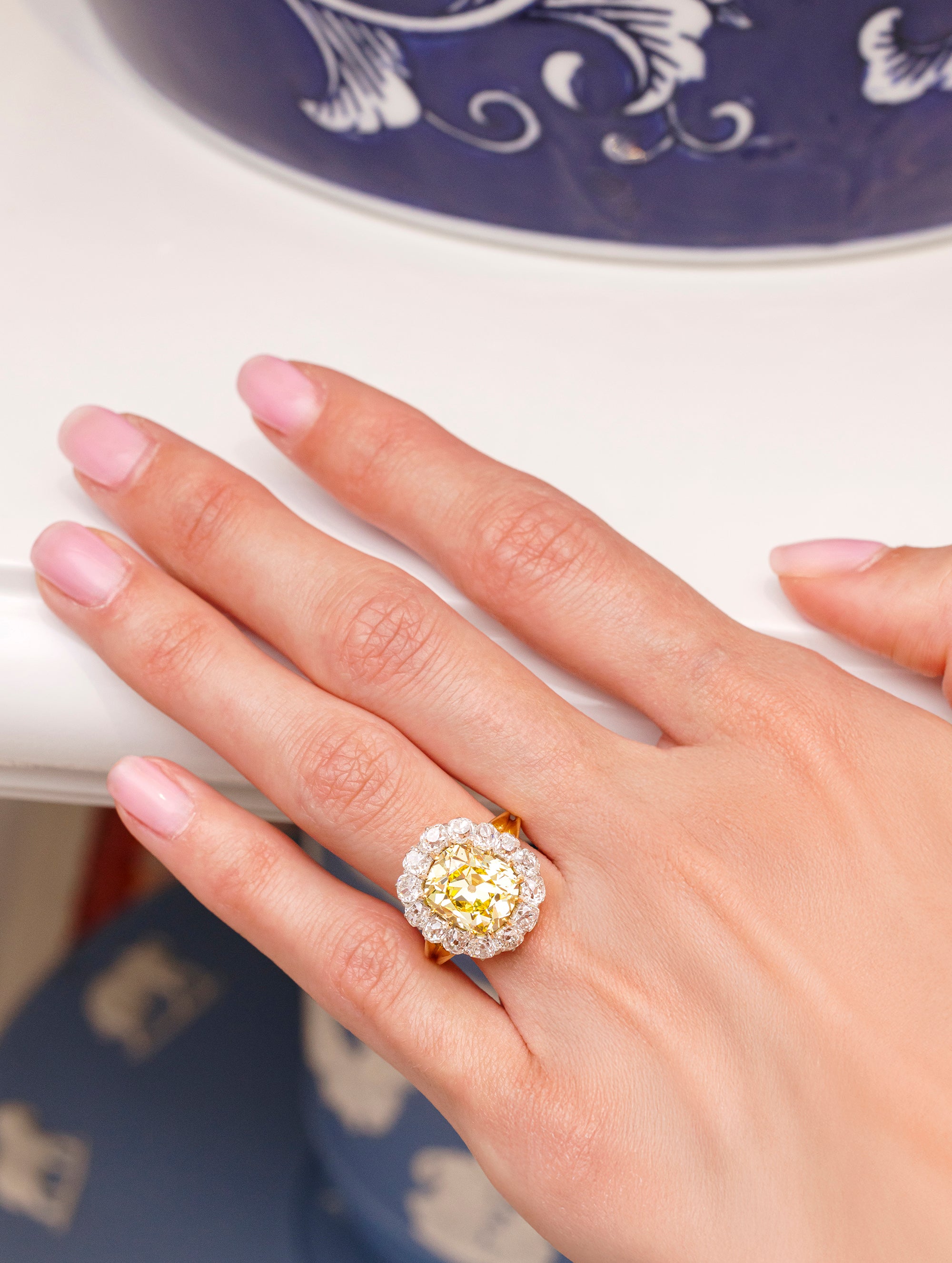 Antique Fancy Intense Yellow Diamond Ring, Circa 1900