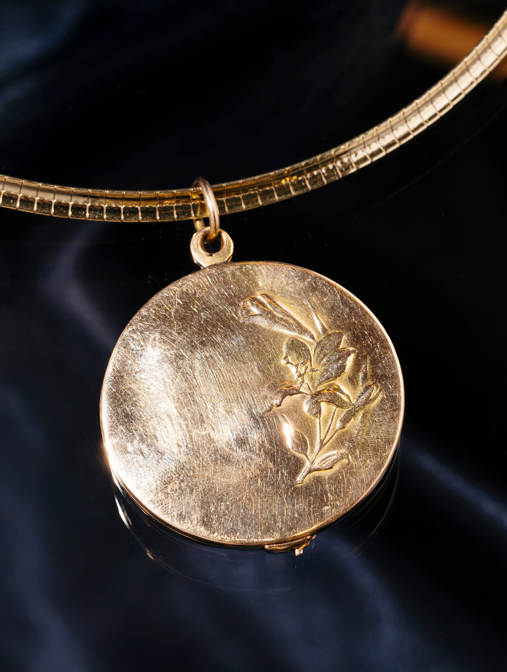 Antique Art Nouveau Gold & Diamond Sliding Locket