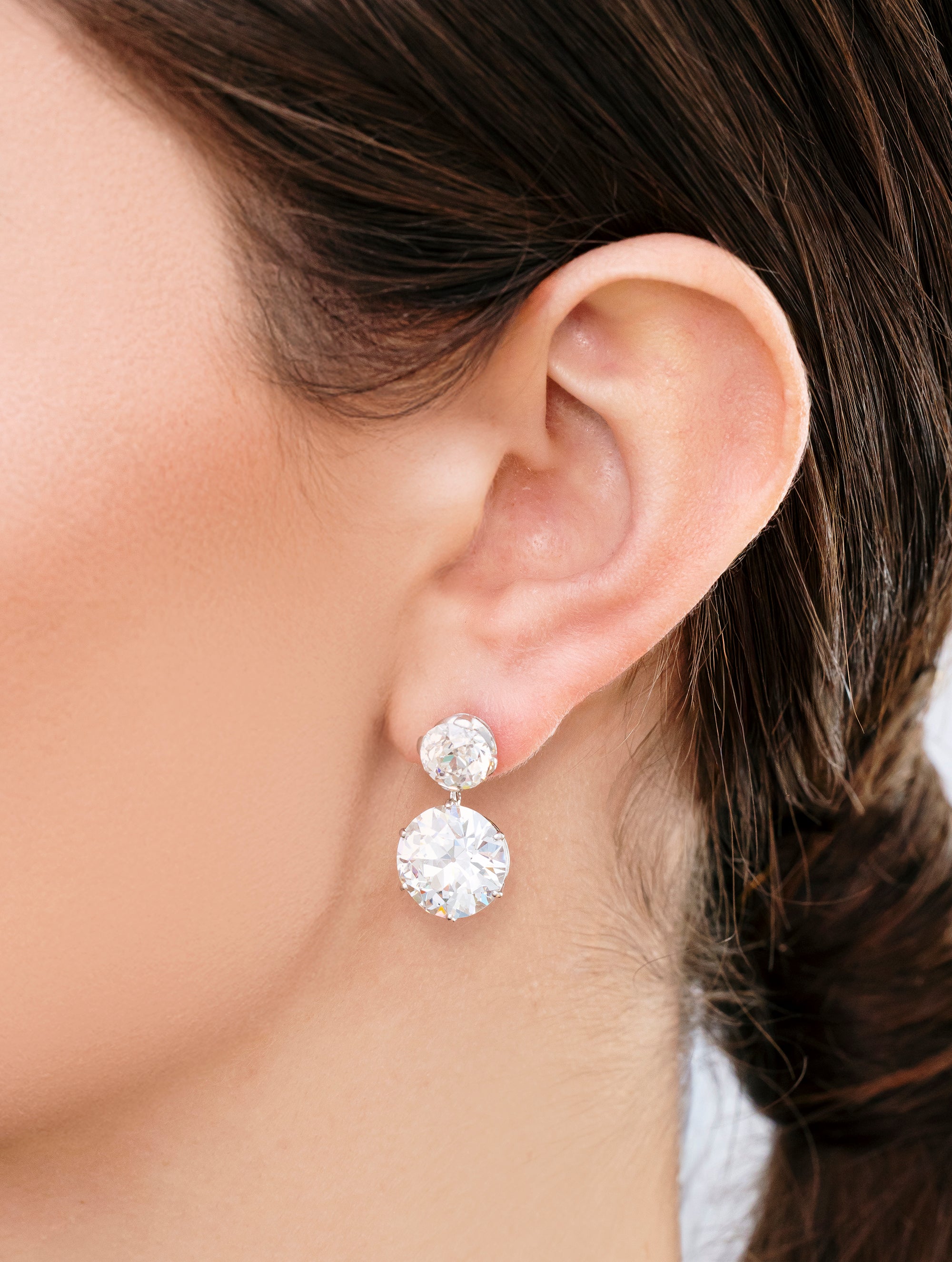 Art Deco Old European Cut Diamond Earrings