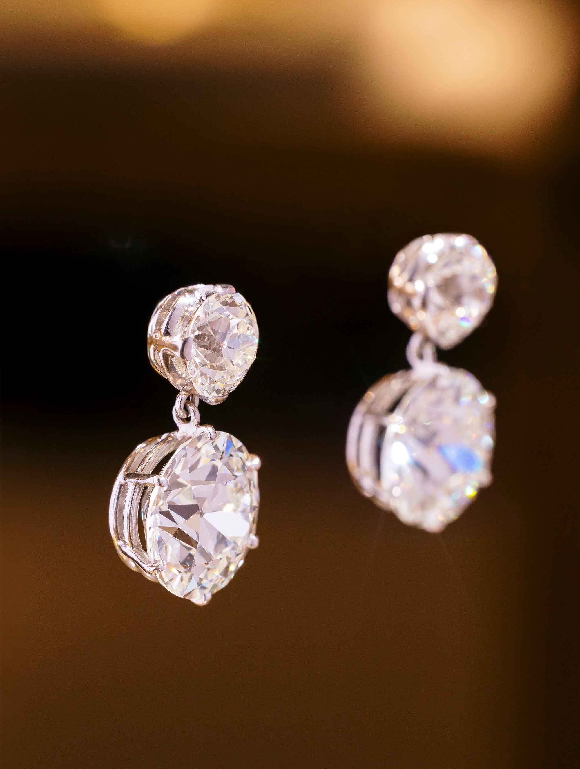 Art Deco Old European Cut Diamond Earrings