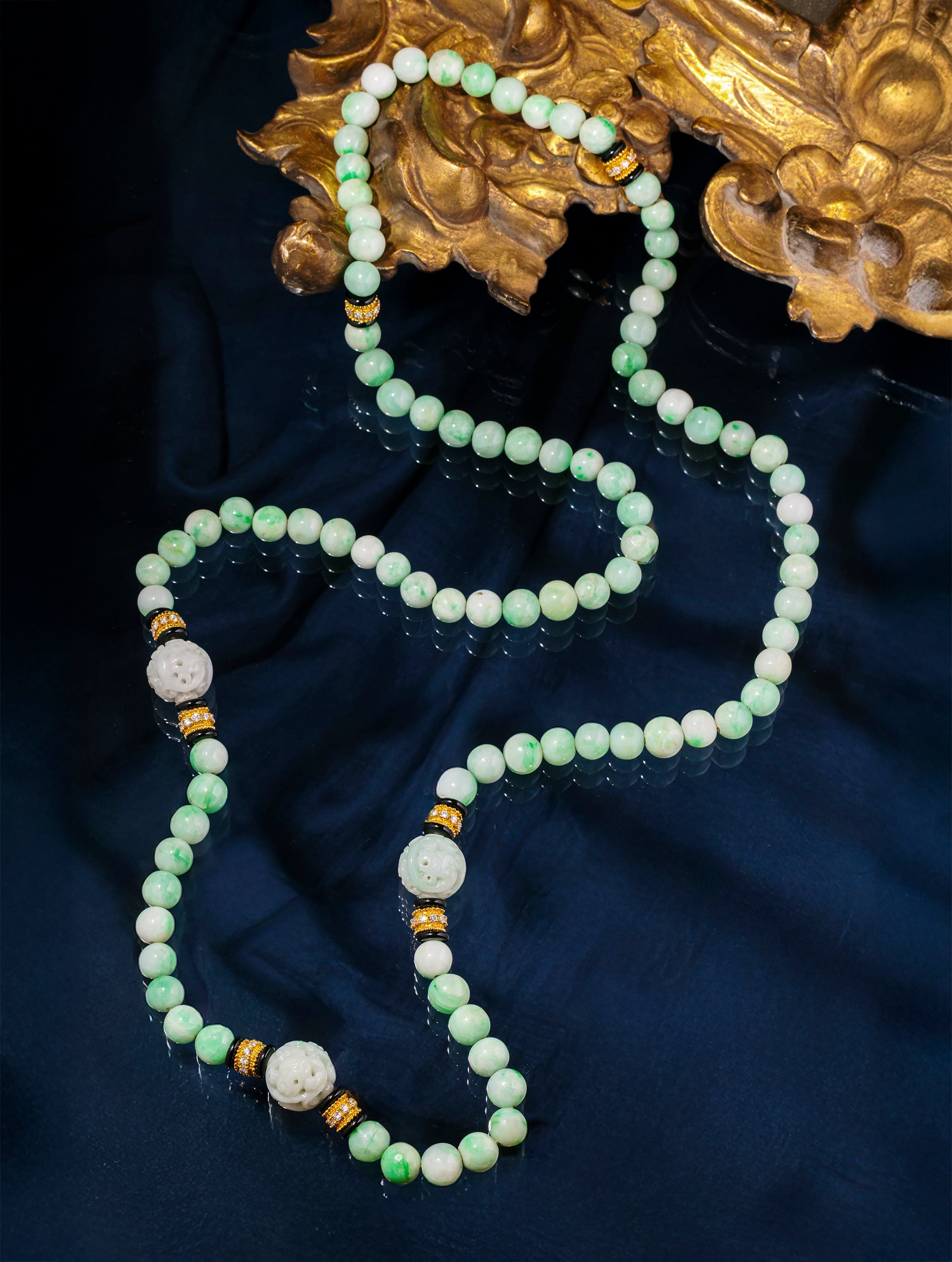 Jade, Diamond & Onyx Sautoir, Circa 1970s