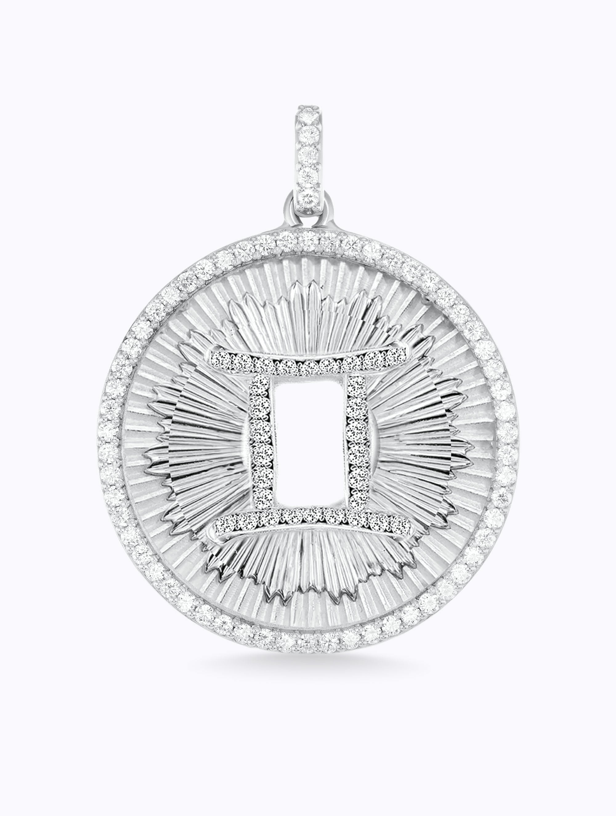 Aurora All Diamond Zodiac Medallion