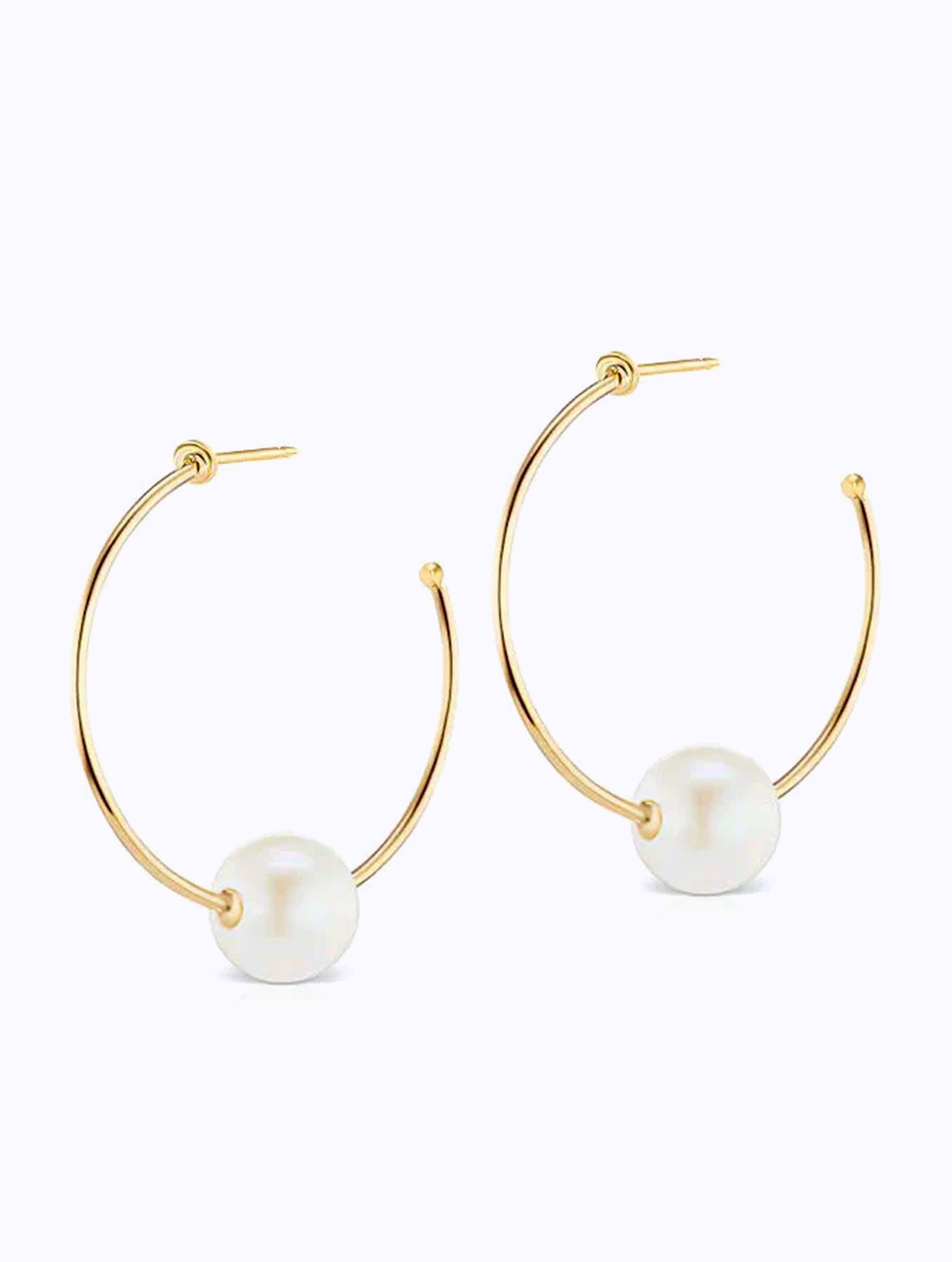 Grace Pearl Hoop Earrings