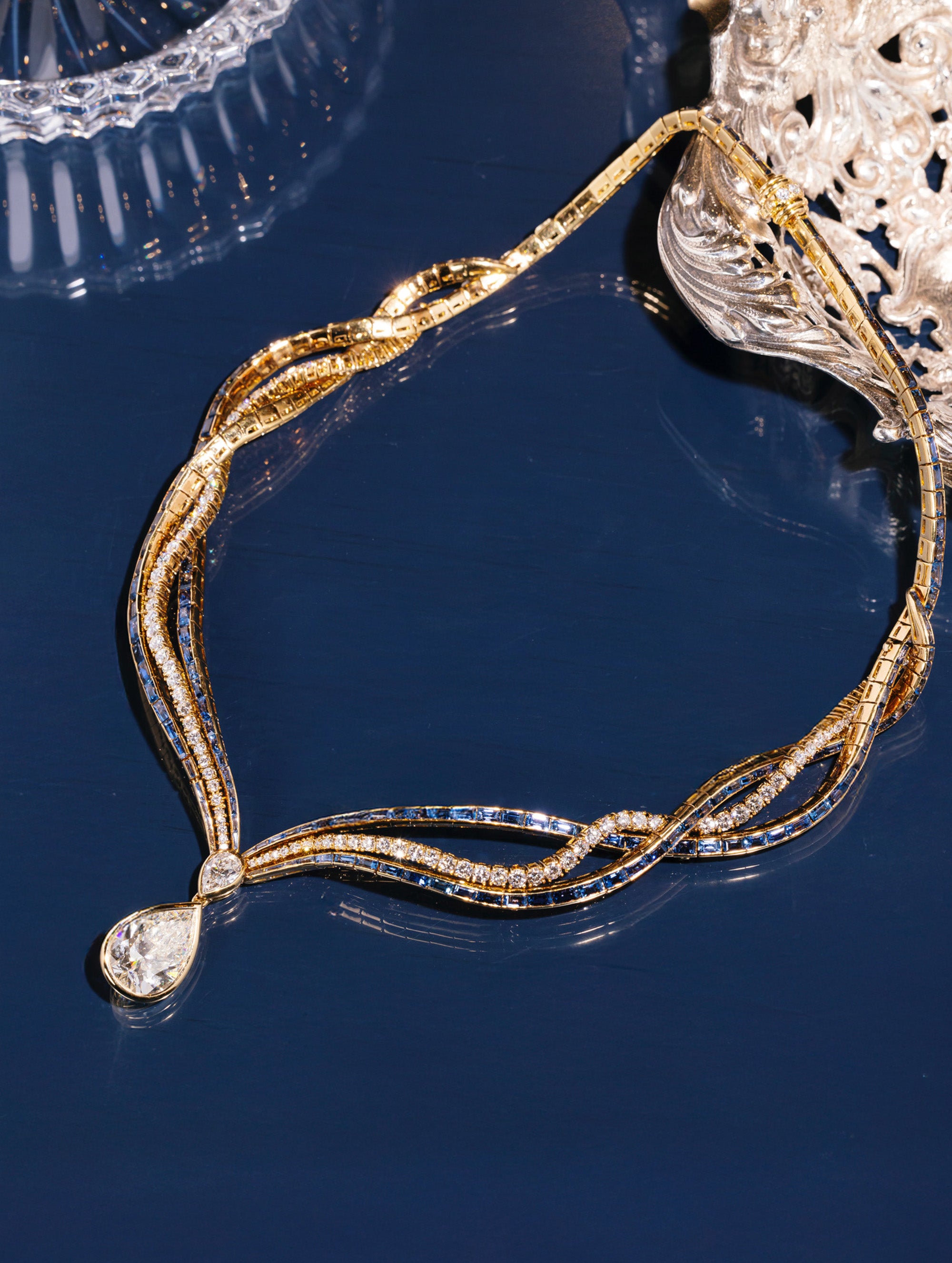 Vintage Harry Winston Sapphire, Citrine & Diamond Necklace