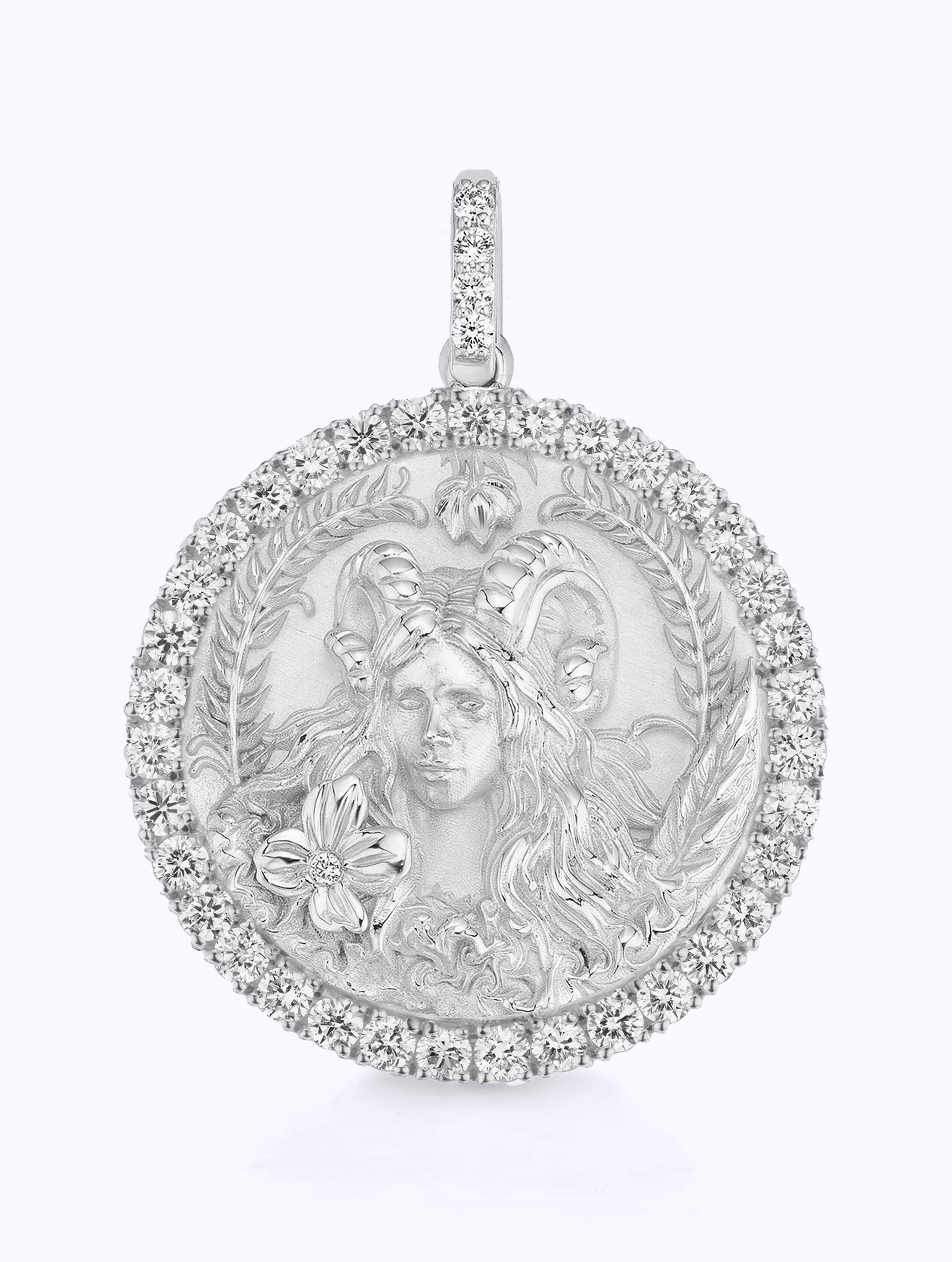 ALL DIAMOND ZODIAC MEDALLION