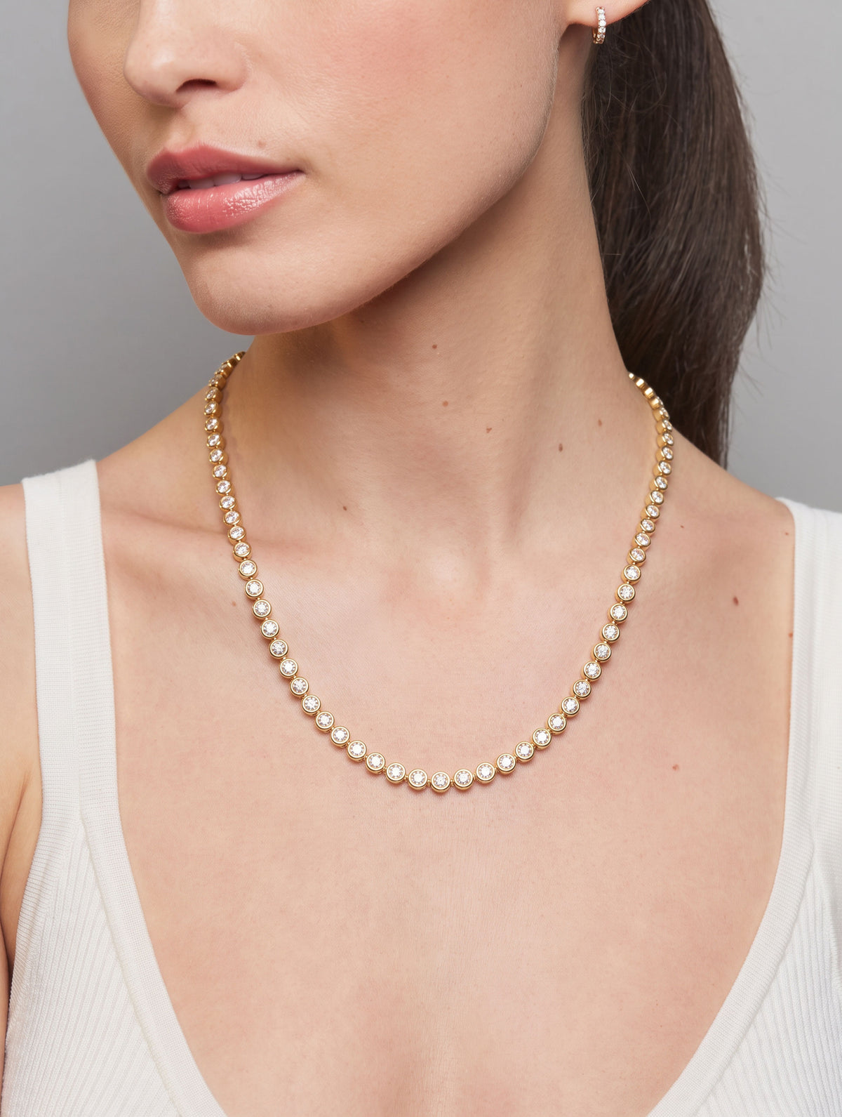 JUMBO AURA DIAMOND TENNIS NECKLACE